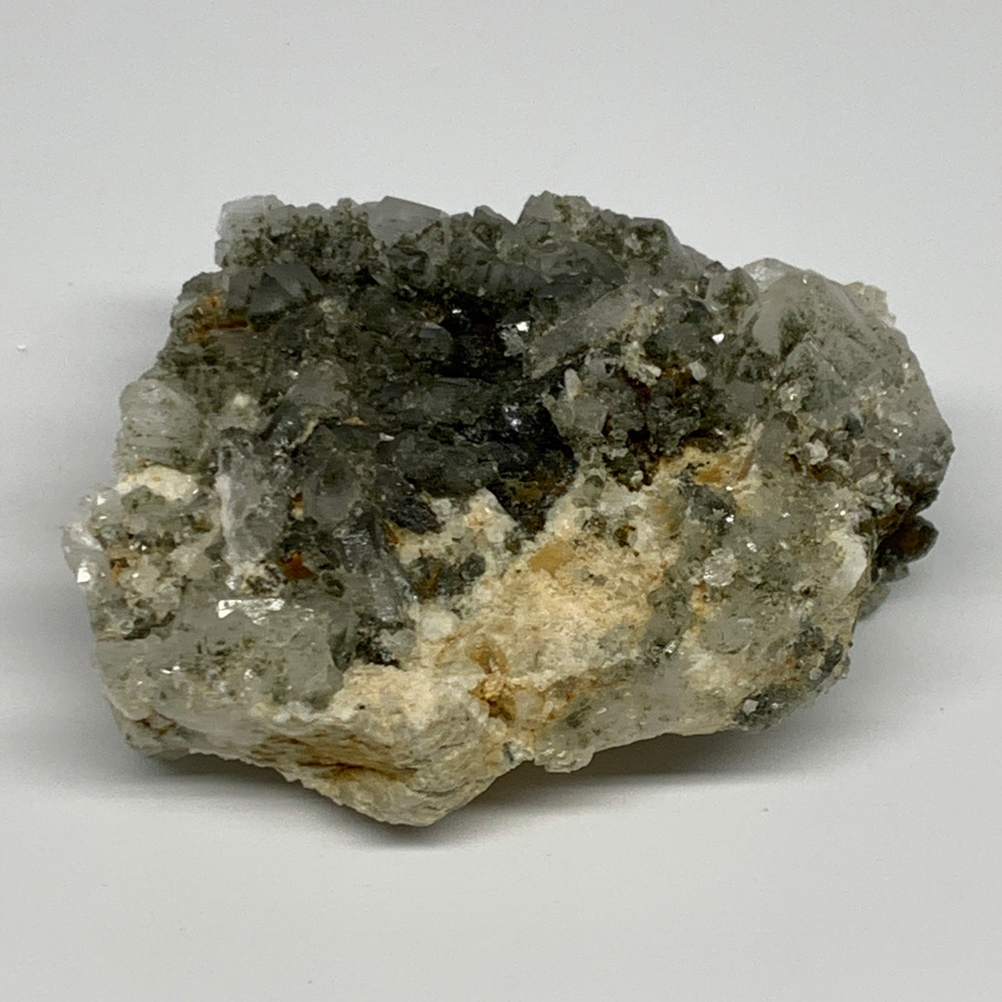 0.76 lbs, 4"x3.3"x0.7", Chlorine Quartz Crystal Mineral,Specimen Terminated,B277