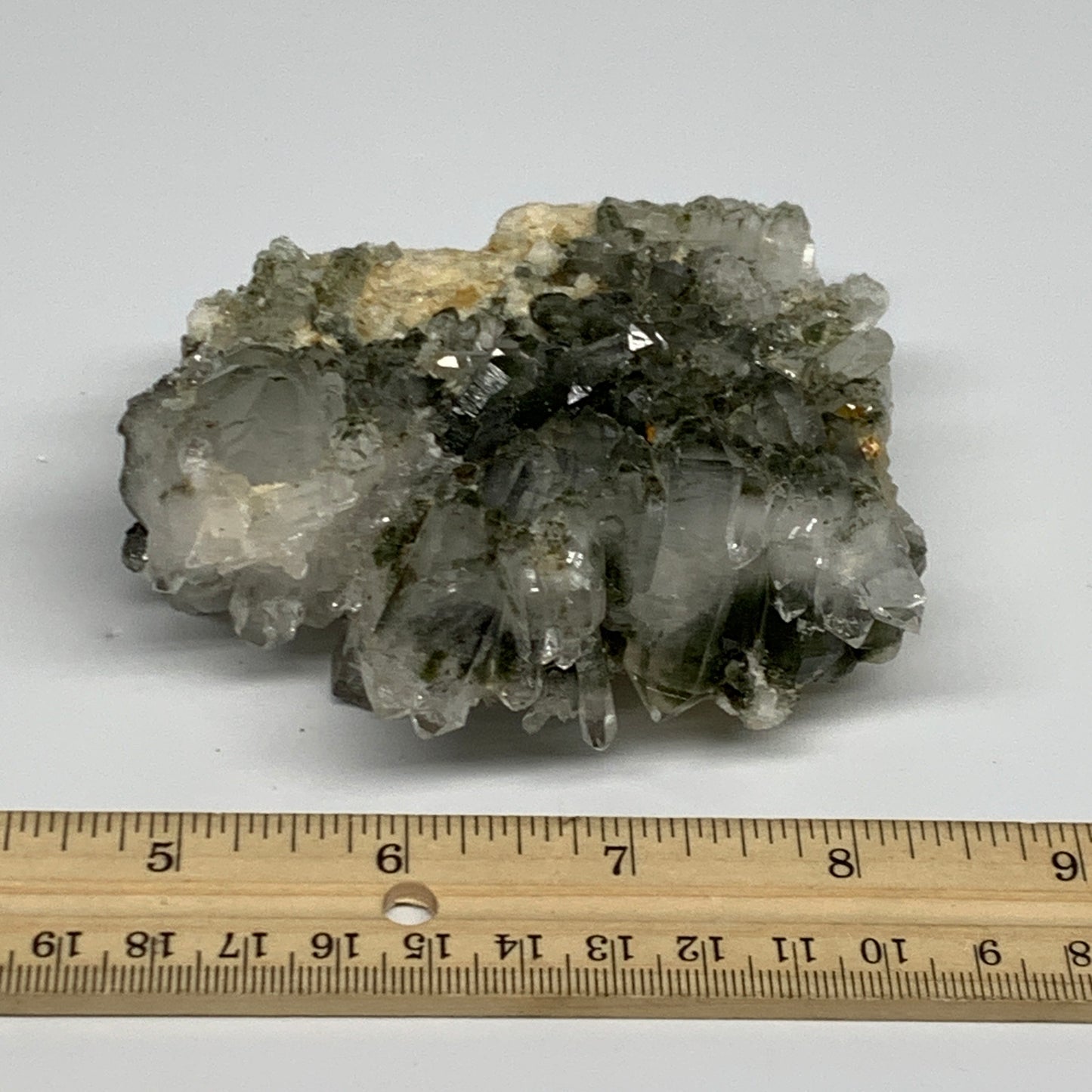 0.76 lbs, 4"x3.3"x0.7", Chlorine Quartz Crystal Mineral,Specimen Terminated,B277