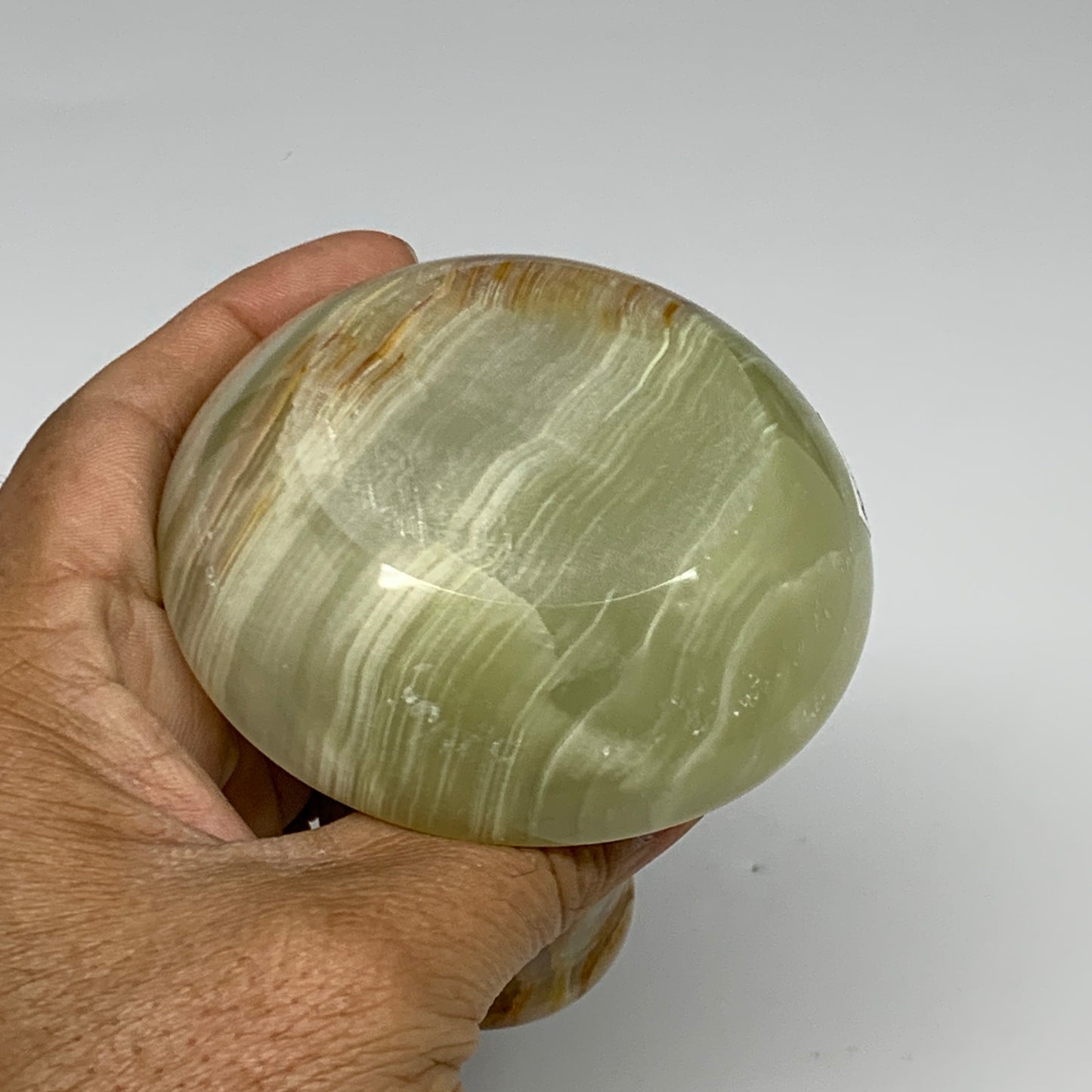 264g, 3.2"x1.5"x2.8", Natural Green Onyx Candle Holder Gemstone Hand Carved, B32