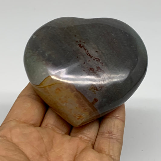 0.54 lbs, 2.9"x3"x1.3", Polychrome Jasper Heart Polished Crystal, B38041