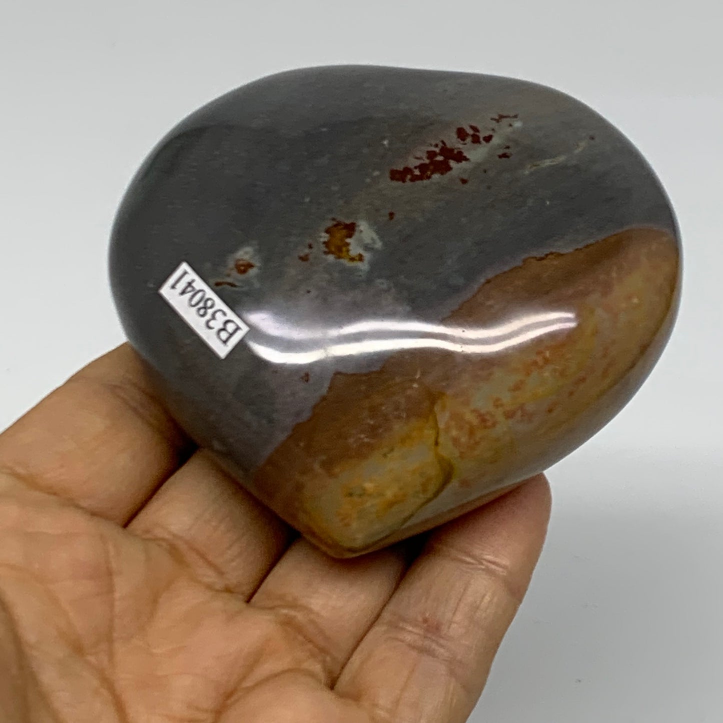 0.54 lbs, 2.9"x3"x1.3", Polychrome Jasper Heart Polished Crystal, B38041