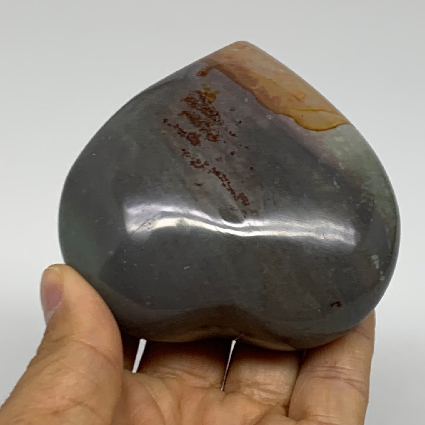 0.54 lbs, 2.9"x3"x1.3", Polychrome Jasper Heart Polished Crystal, B38041