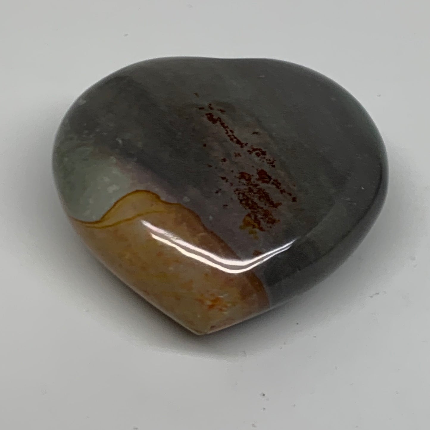 0.54 lbs, 2.9"x3"x1.3", Polychrome Jasper Heart Polished Crystal, B38041
