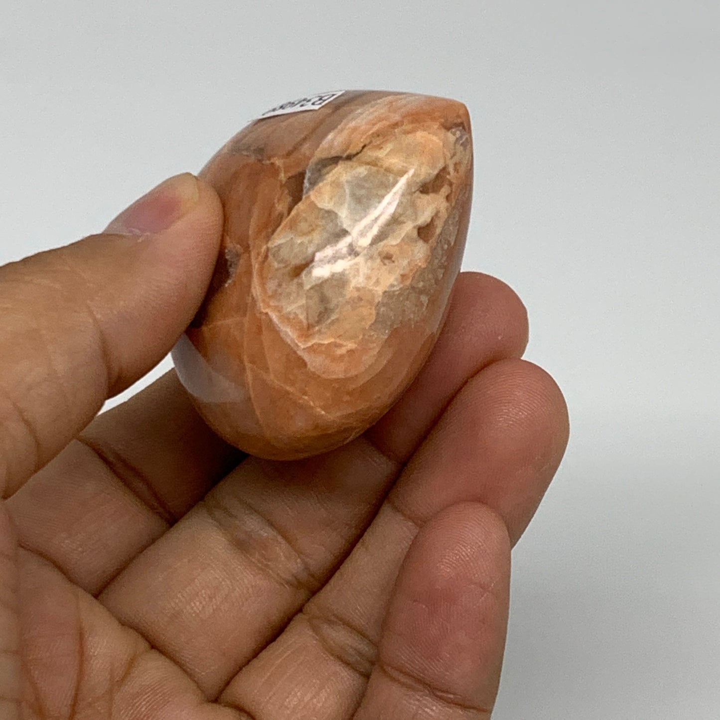 78.7g, 1.9"x2"x1.1", Peach Moonstone Heart Crystal Polished, B34989