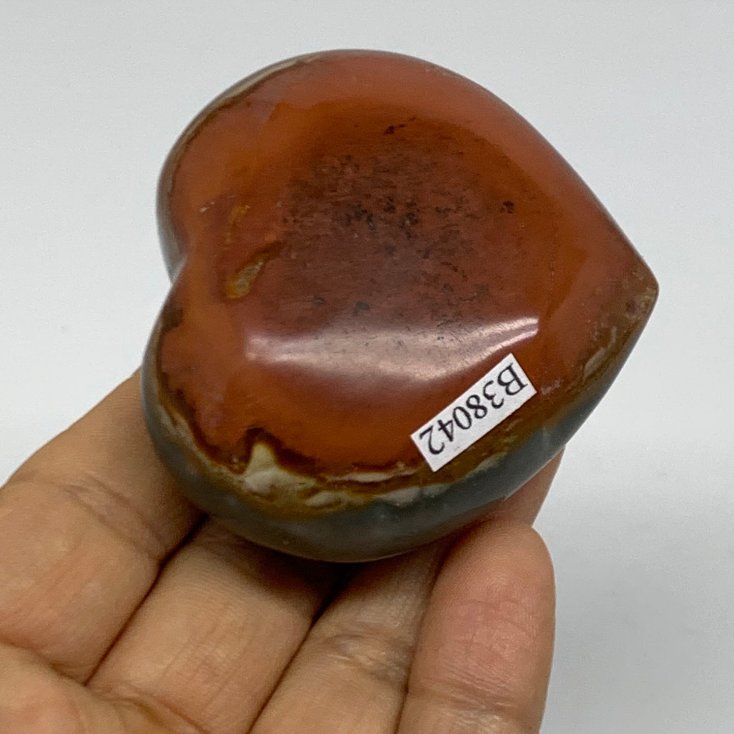 0.26 lbs, 2.2"x2.4"x1.1", Polychrome Jasper Heart Polished Crystal, B38042