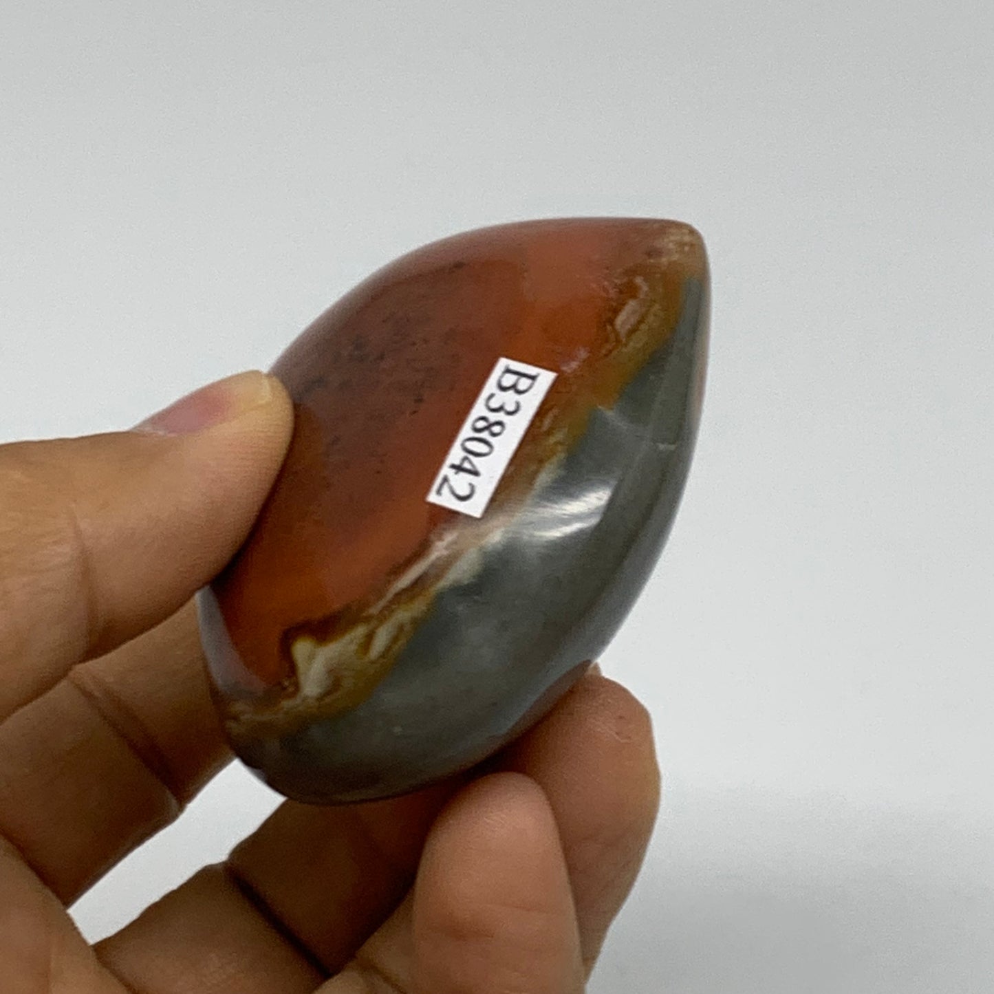 0.26 lbs, 2.2"x2.4"x1.1", Polychrome Jasper Heart Polished Crystal, B38042