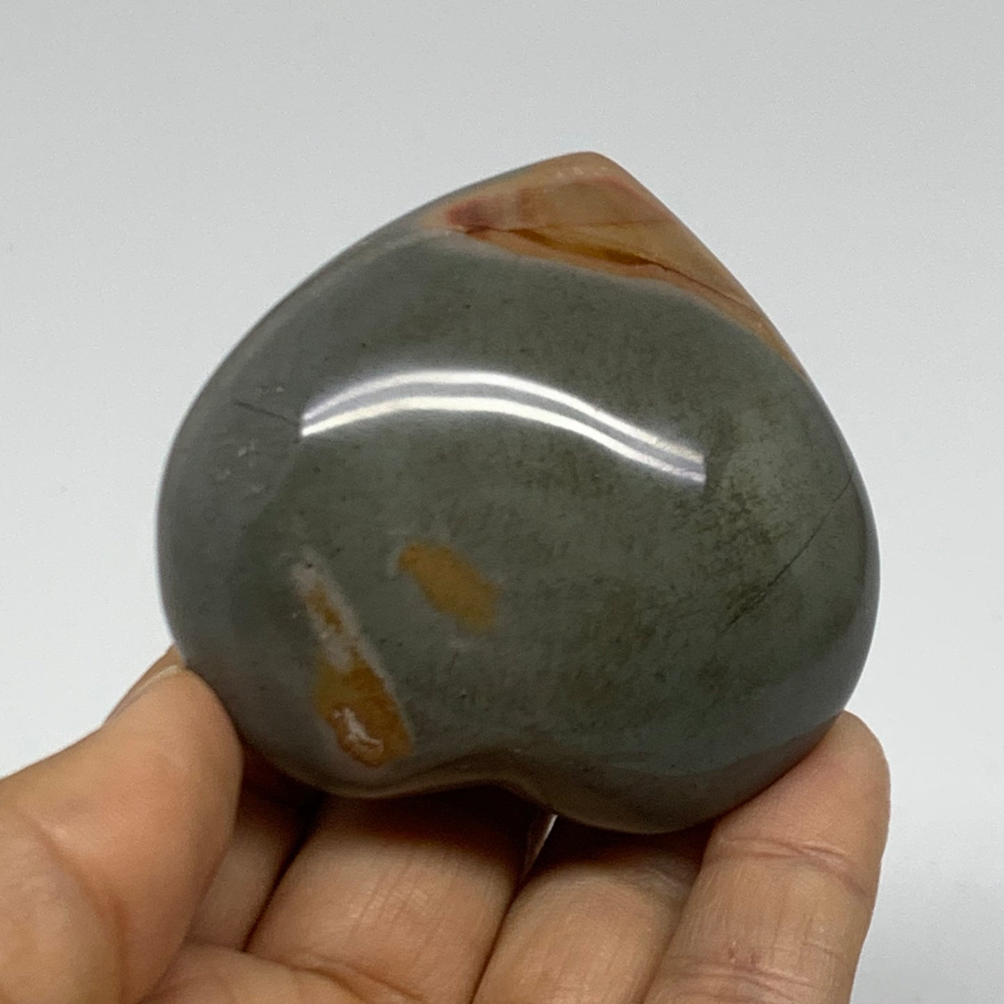 0.26 lbs, 2.2"x2.4"x1.1", Polychrome Jasper Heart Polished Crystal, B38042