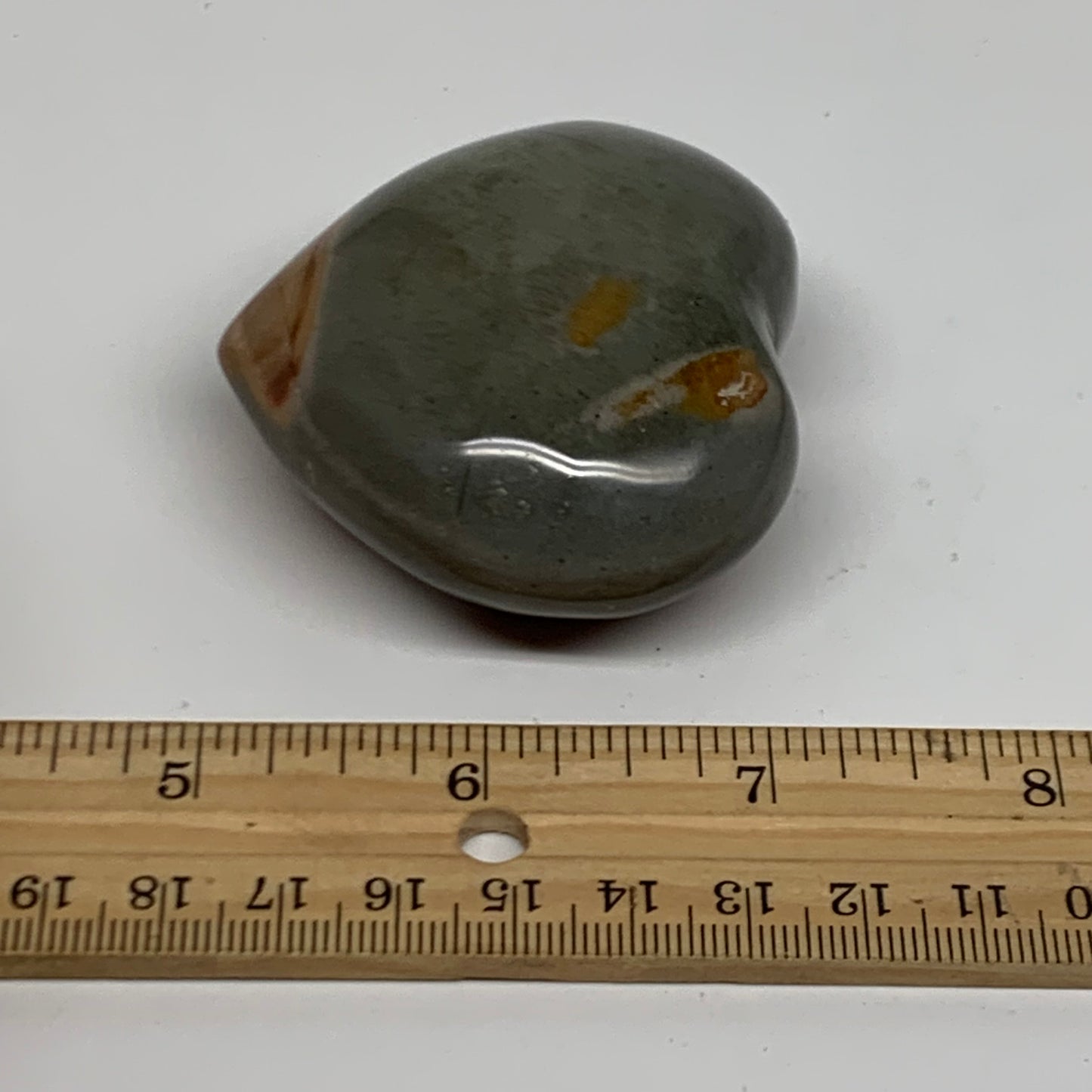 0.26 lbs, 2.2"x2.4"x1.1", Polychrome Jasper Heart Polished Crystal, B38042