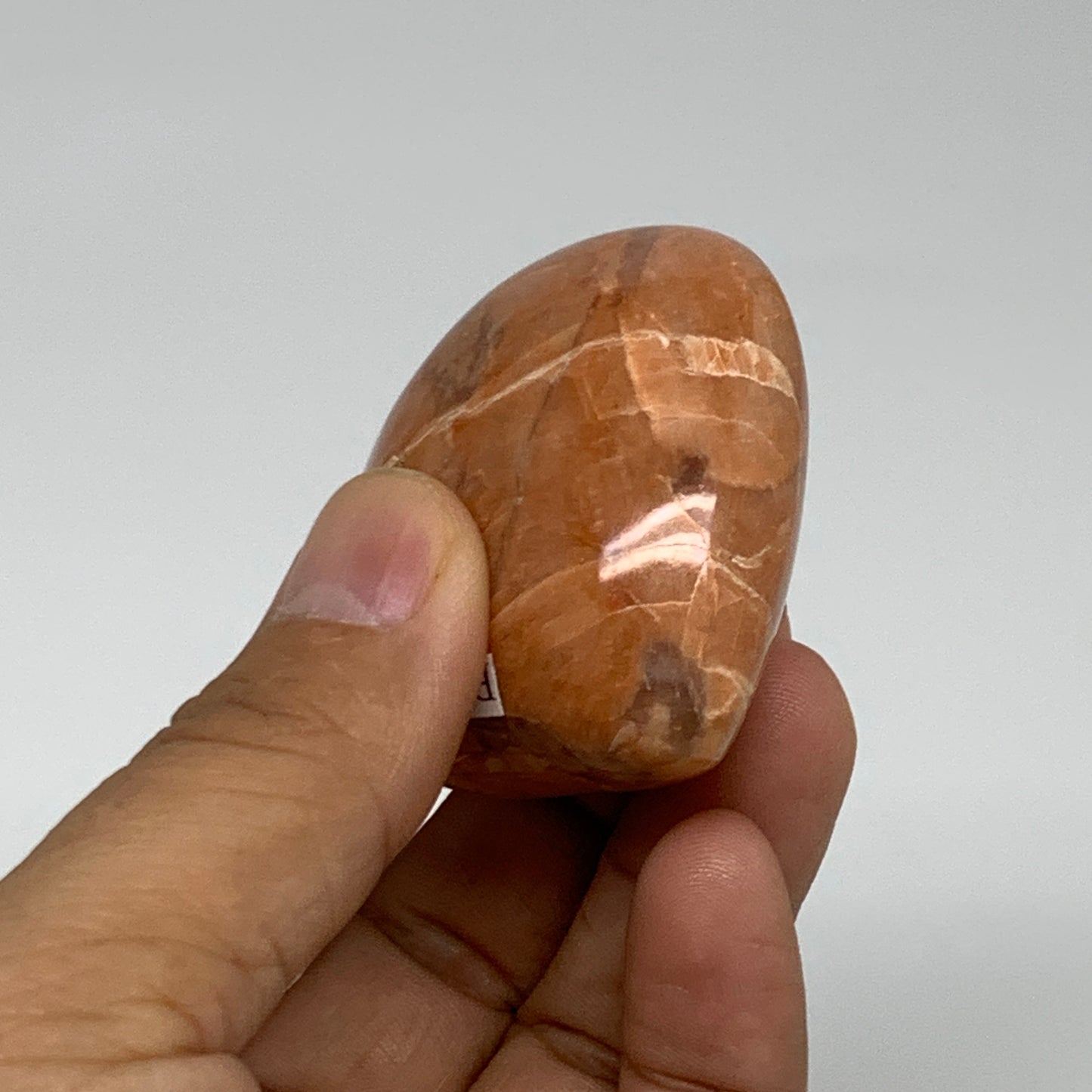 80.2g, 1.9"x2"x1", Peach Moonstone Heart Crystal Polished, B34990