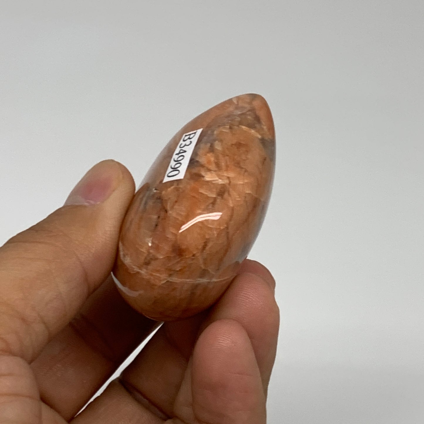 80.2g, 1.9"x2"x1", Peach Moonstone Heart Crystal Polished, B34990