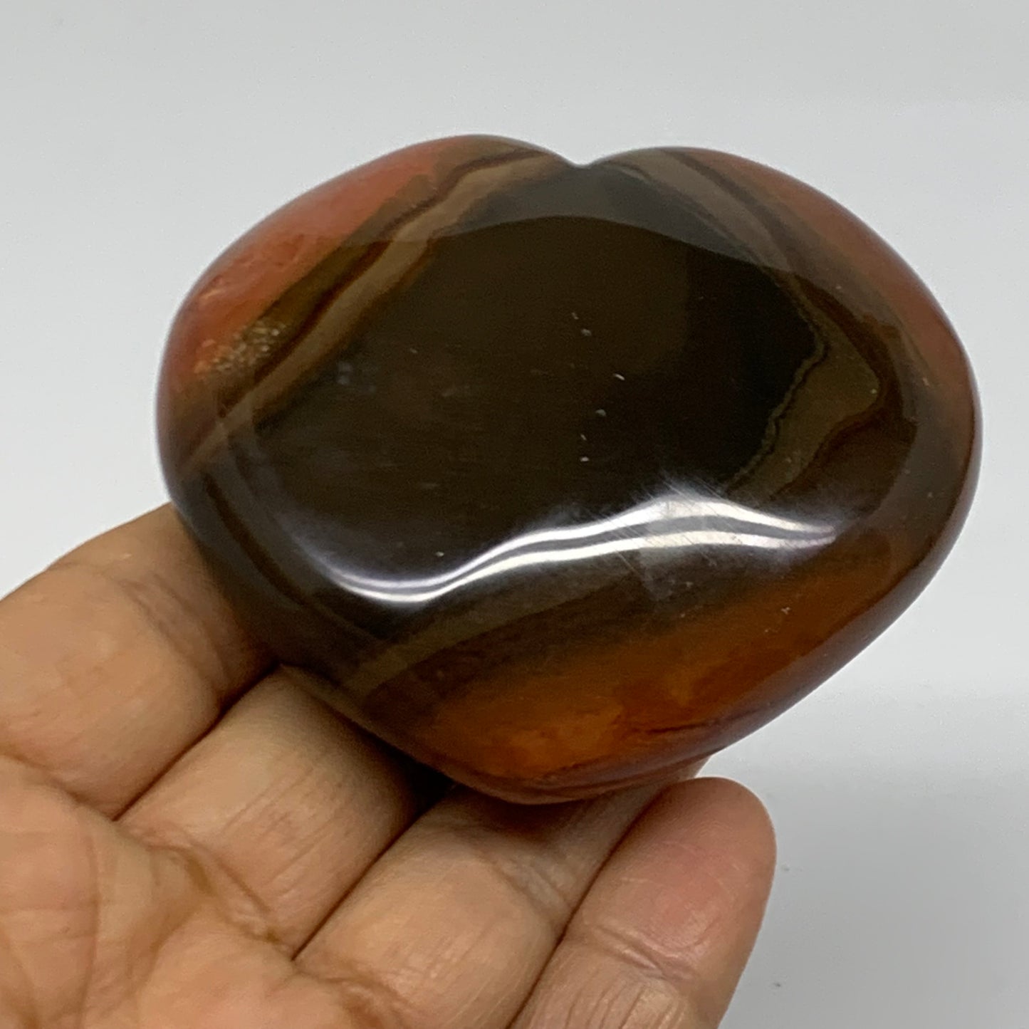 0.37 lbs, 2.5"x2.7"x1.2", Polychrome Jasper Heart Polished Crystal, B38044