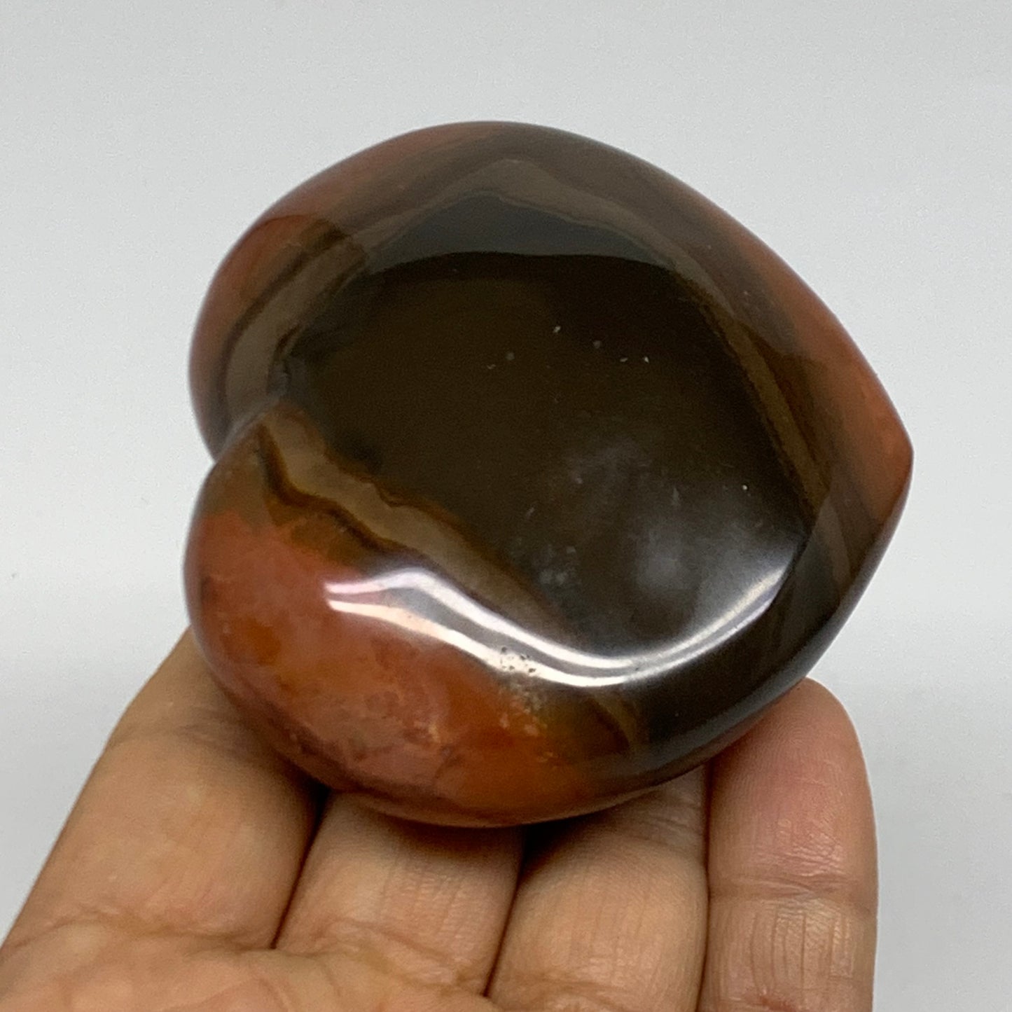 0.37 lbs, 2.5"x2.7"x1.2", Polychrome Jasper Heart Polished Crystal, B38044