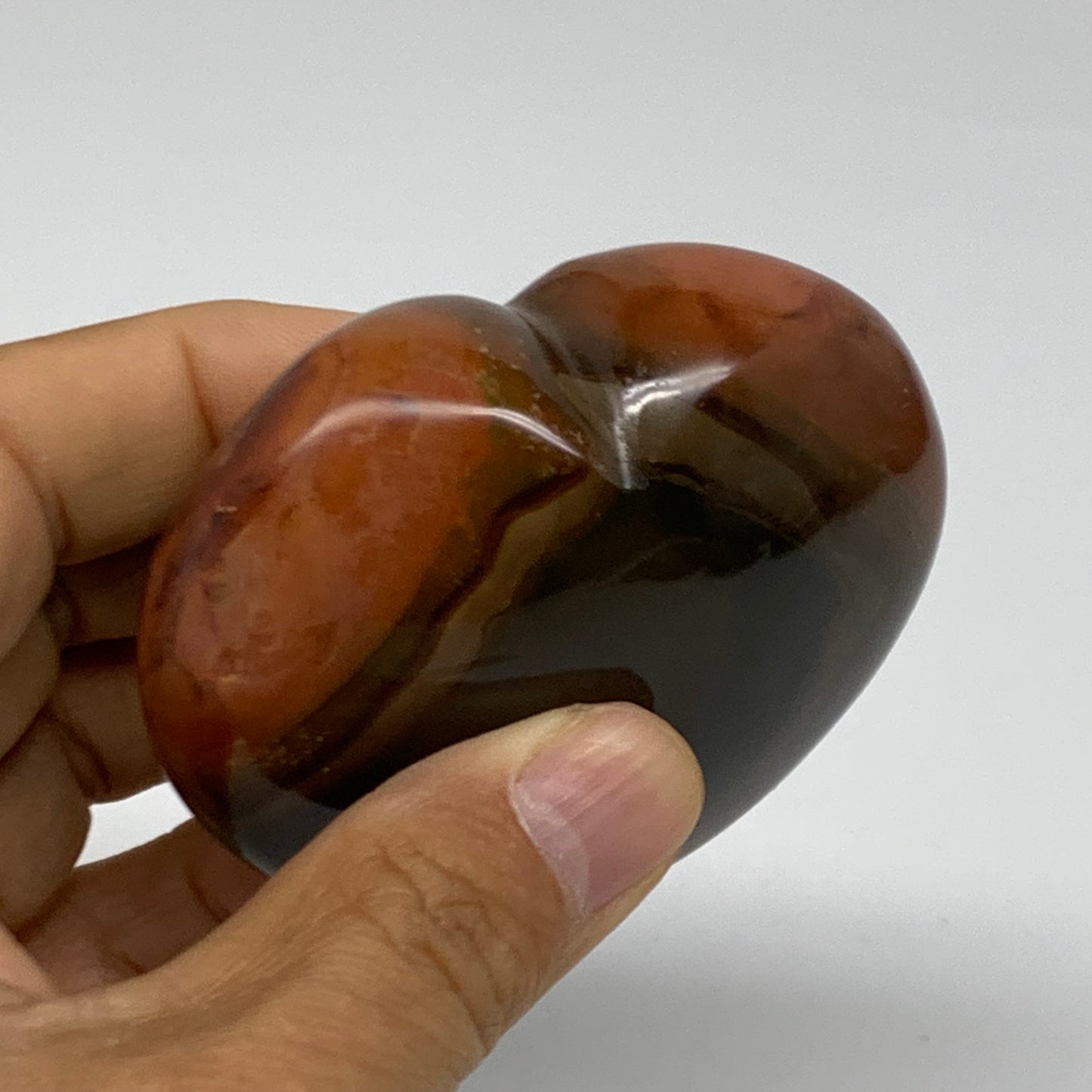 0.37 lbs, 2.5"x2.7"x1.2", Polychrome Jasper Heart Polished Crystal, B38044