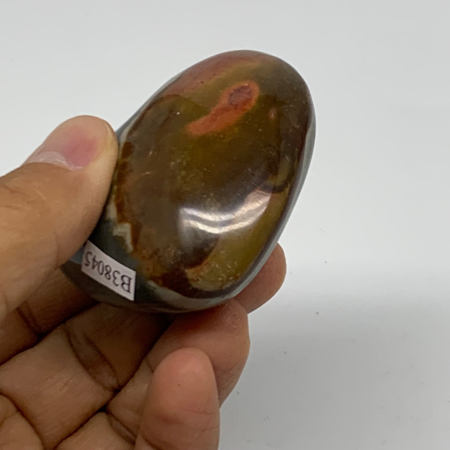 0.22 lbs, 2"x2.2"x1.1", Polychrome Jasper Heart Polished Crystal, B38045