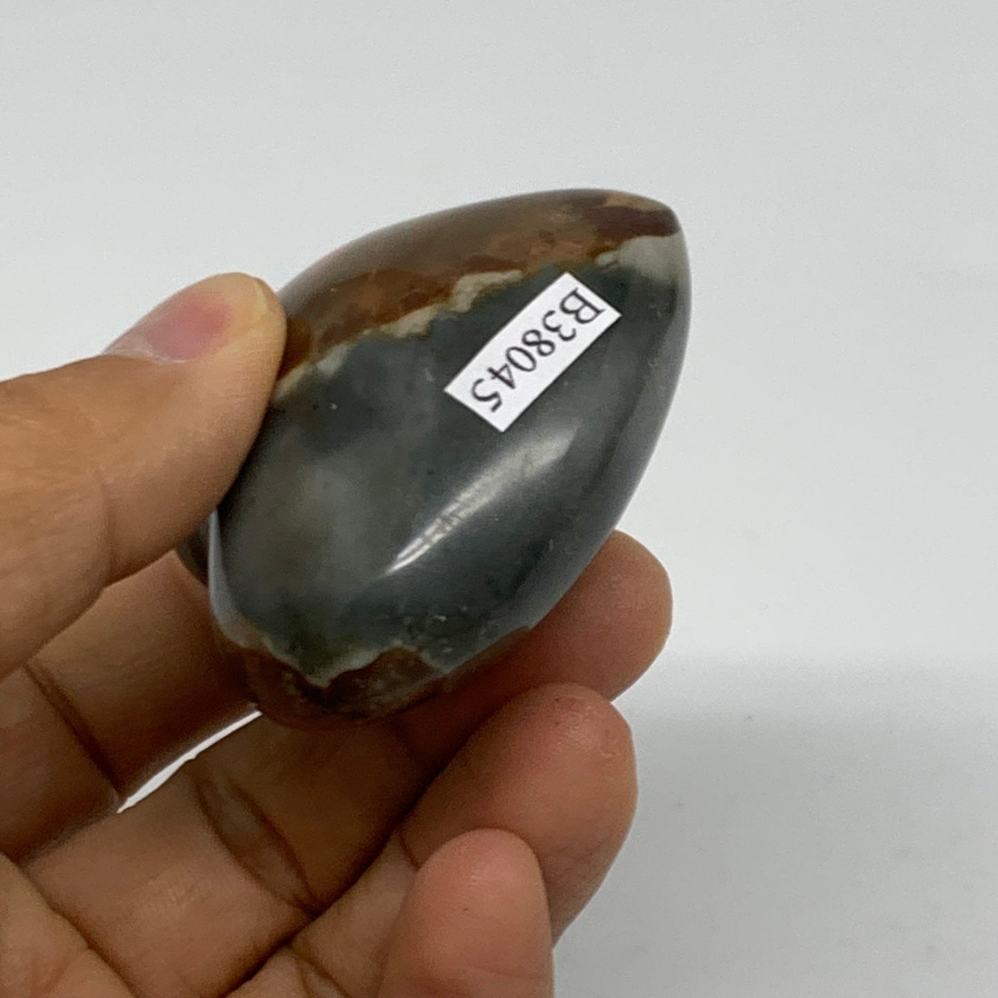 0.22 lbs, 2"x2.2"x1.1", Polychrome Jasper Heart Polished Crystal, B38045