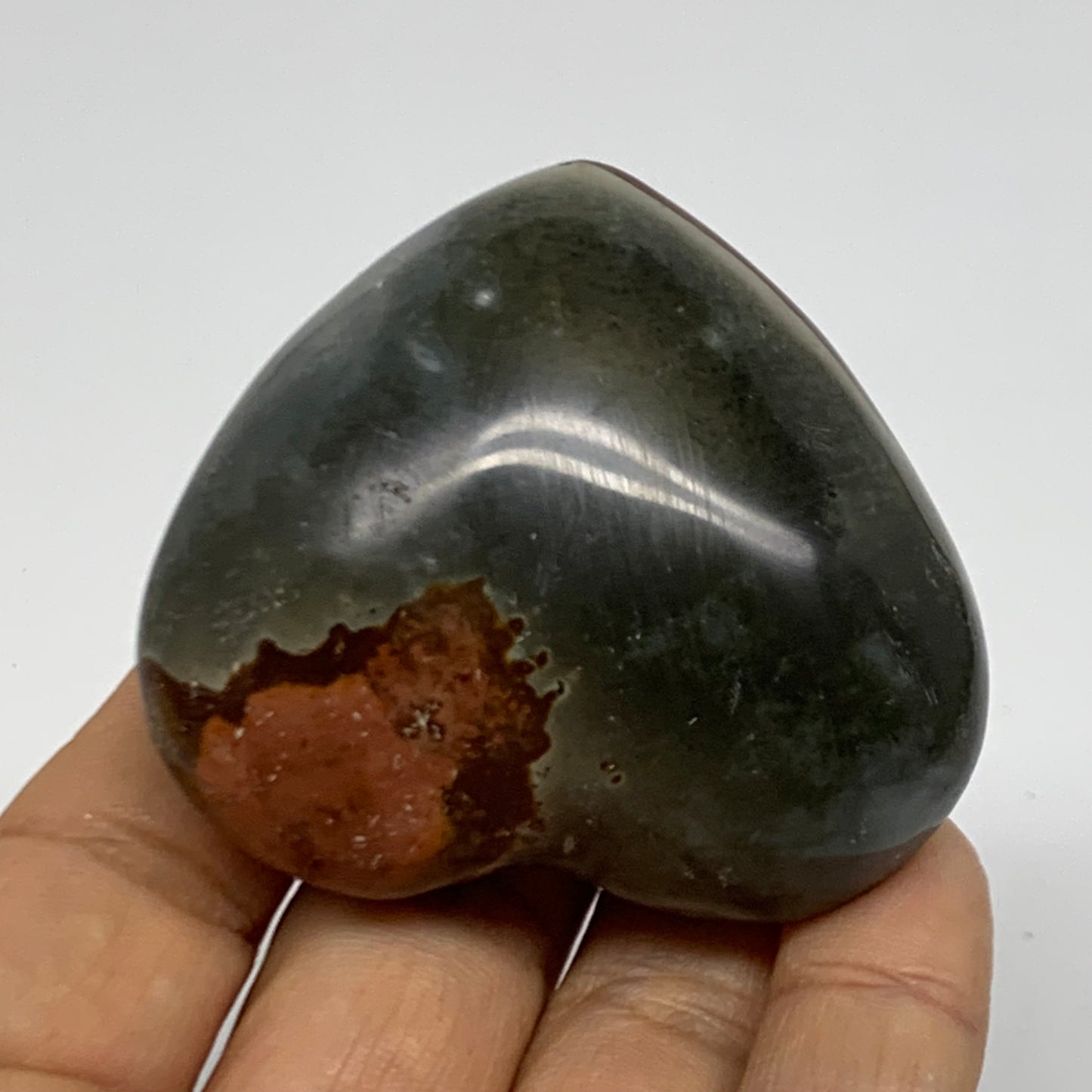 0.22 lbs, 2"x2.2"x1.1", Polychrome Jasper Heart Polished Crystal, B38045