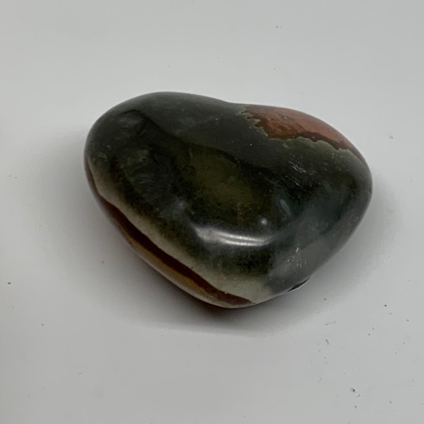 0.22 lbs, 2"x2.2"x1.1", Polychrome Jasper Heart Polished Crystal, B38045