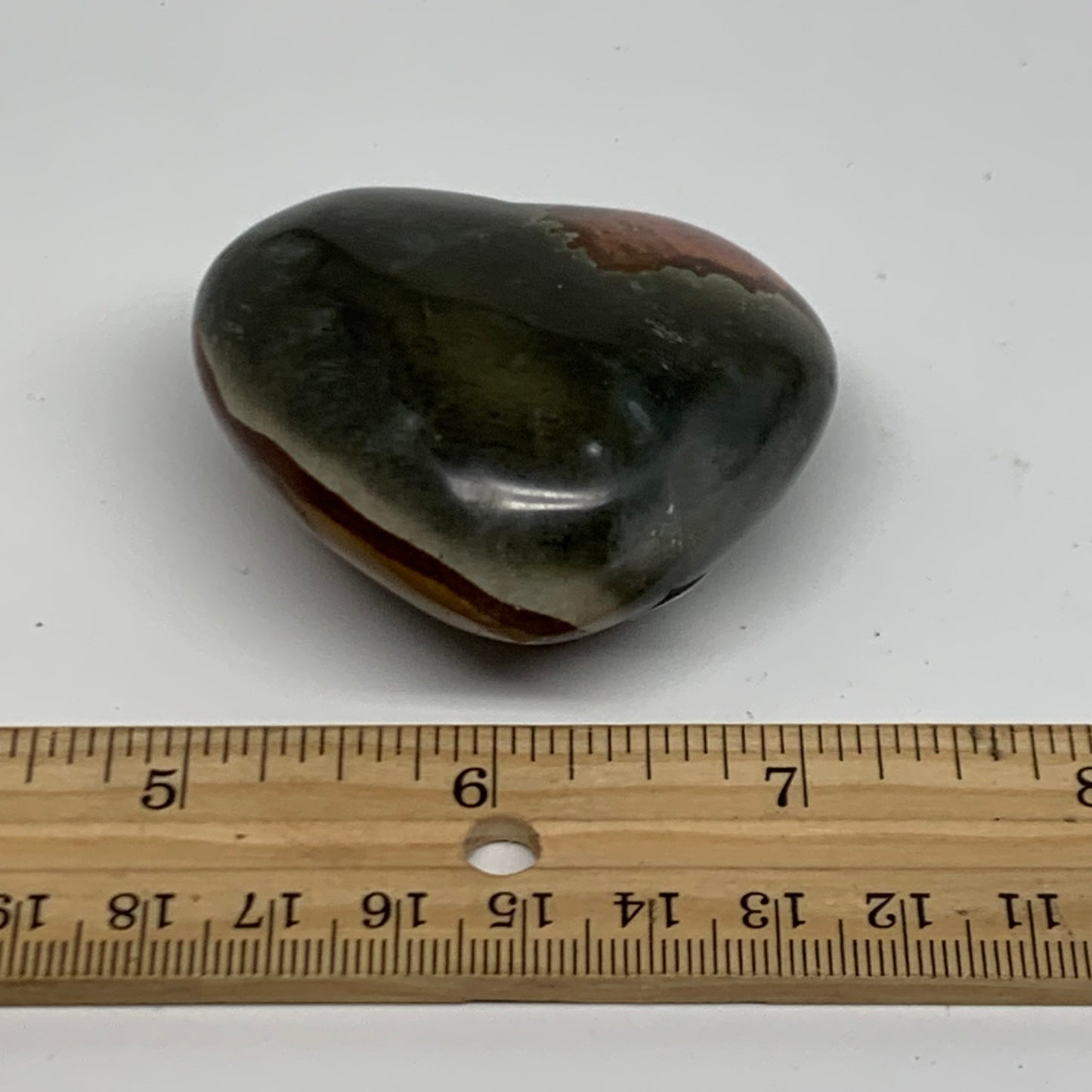 0.22 lbs, 2"x2.2"x1.1", Polychrome Jasper Heart Polished Crystal, B38045