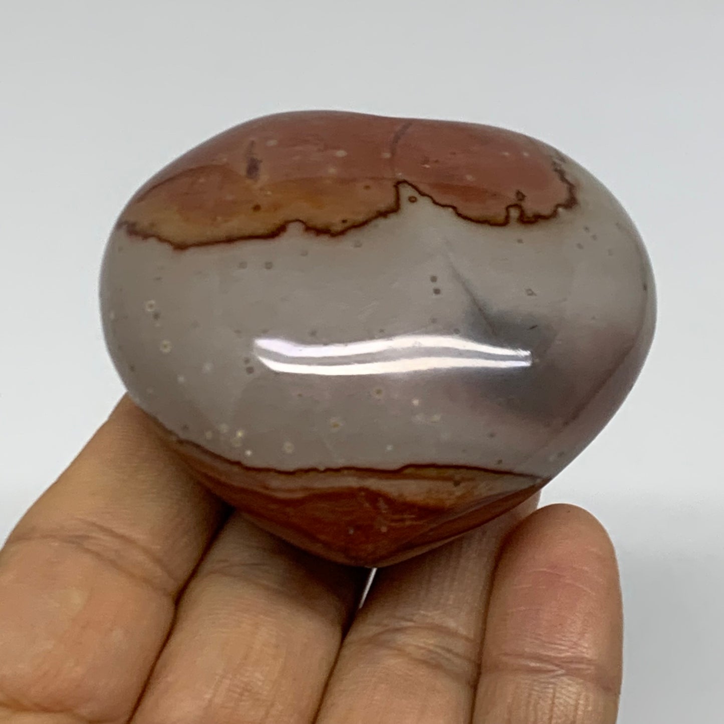 0.26 lbs, 2.2"x2.4"x1.1", Polychrome Jasper Heart Polished Crystal, B38046