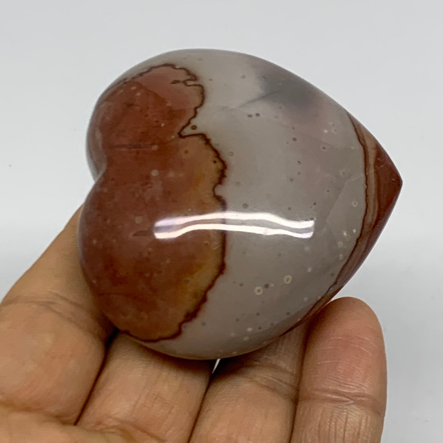0.26 lbs, 2.2"x2.4"x1.1", Polychrome Jasper Heart Polished Crystal, B38046