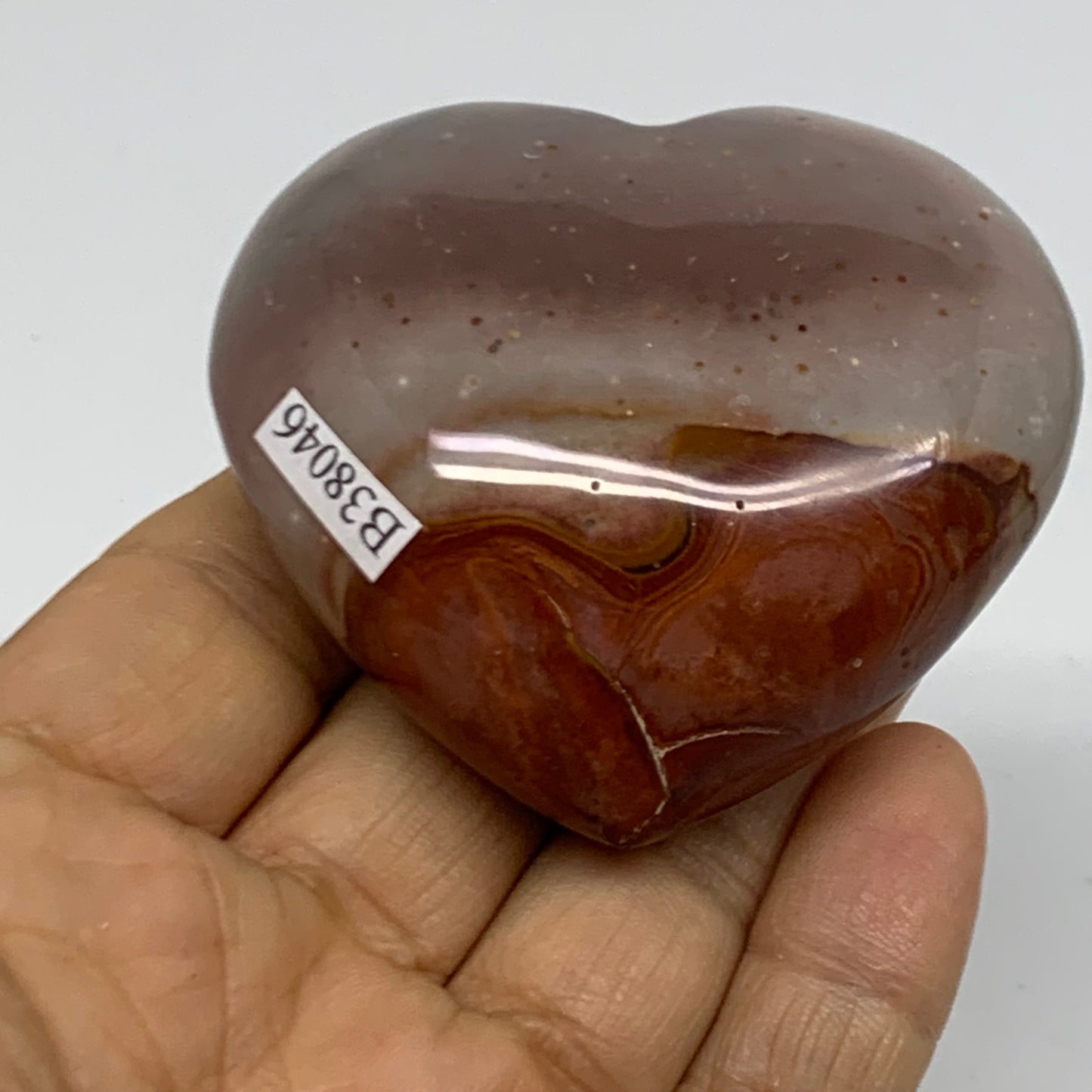 0.26 lbs, 2.2"x2.4"x1.1", Polychrome Jasper Heart Polished Crystal, B38046