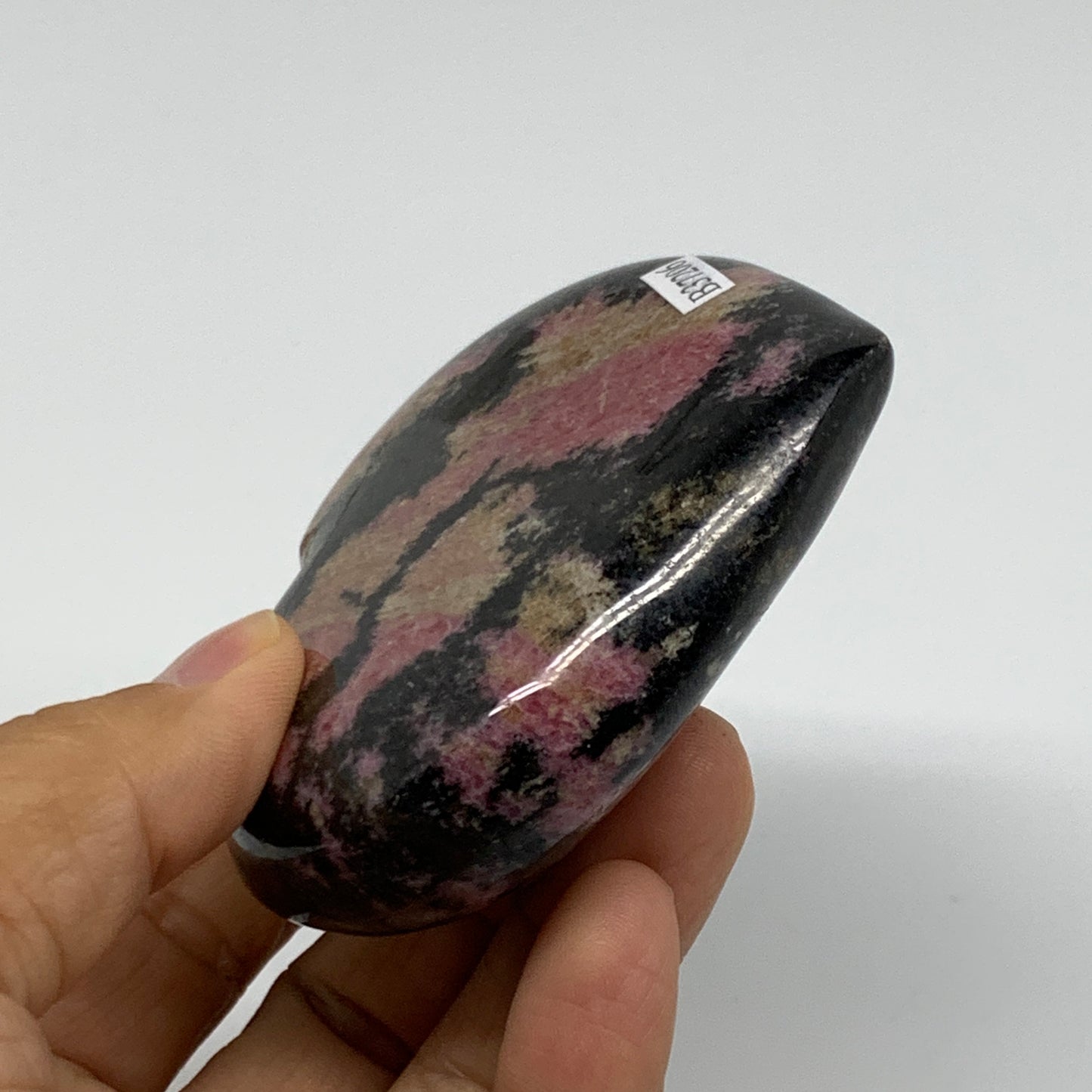 0.62 lbs, 2.8"x3.2"x0.9", Natural Rhodonite Heart Polished Crystal, B37206