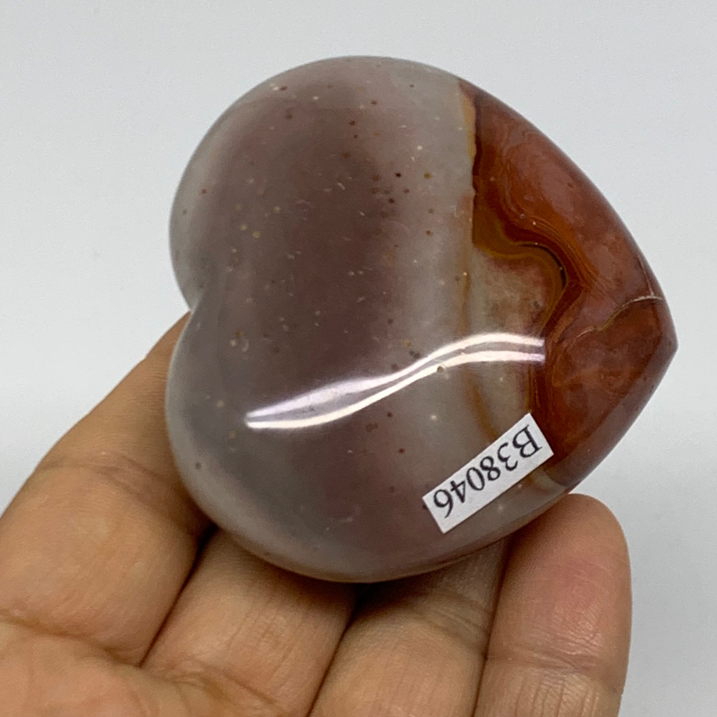 0.26 lbs, 2.2"x2.4"x1.1", Polychrome Jasper Heart Polished Crystal, B38046