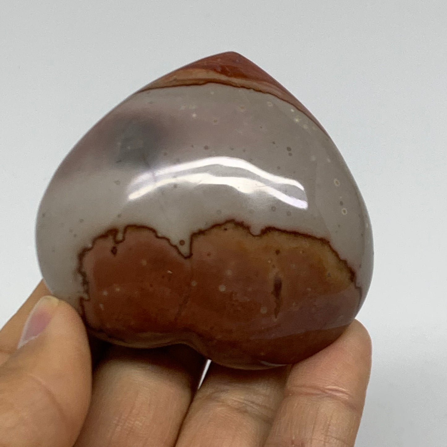 0.26 lbs, 2.2"x2.4"x1.1", Polychrome Jasper Heart Polished Crystal, B38046