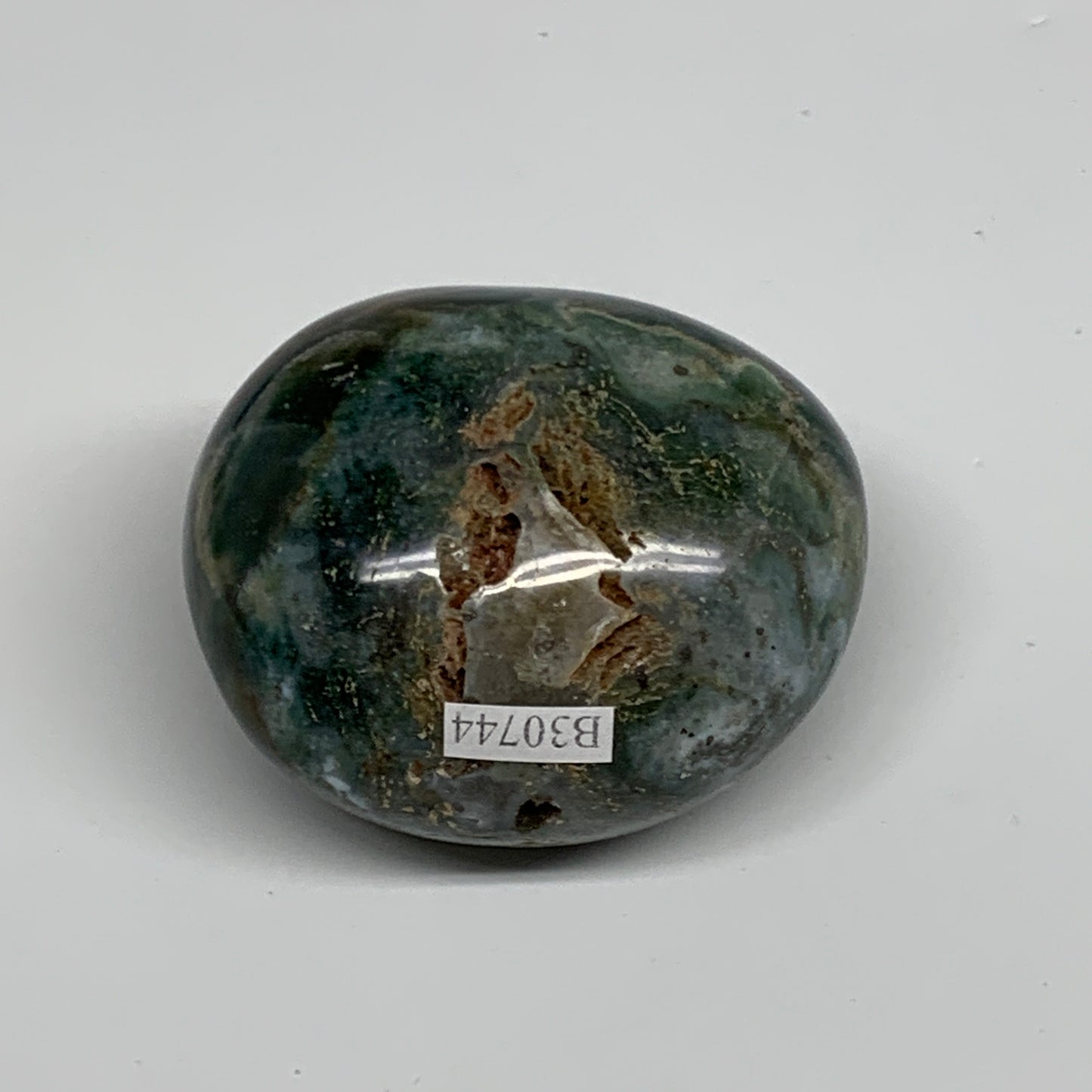 158.1g, 2.3"x2"x1.5" Natural Ocean Jasper Palm-Stone Orbicular Jasper, B30744