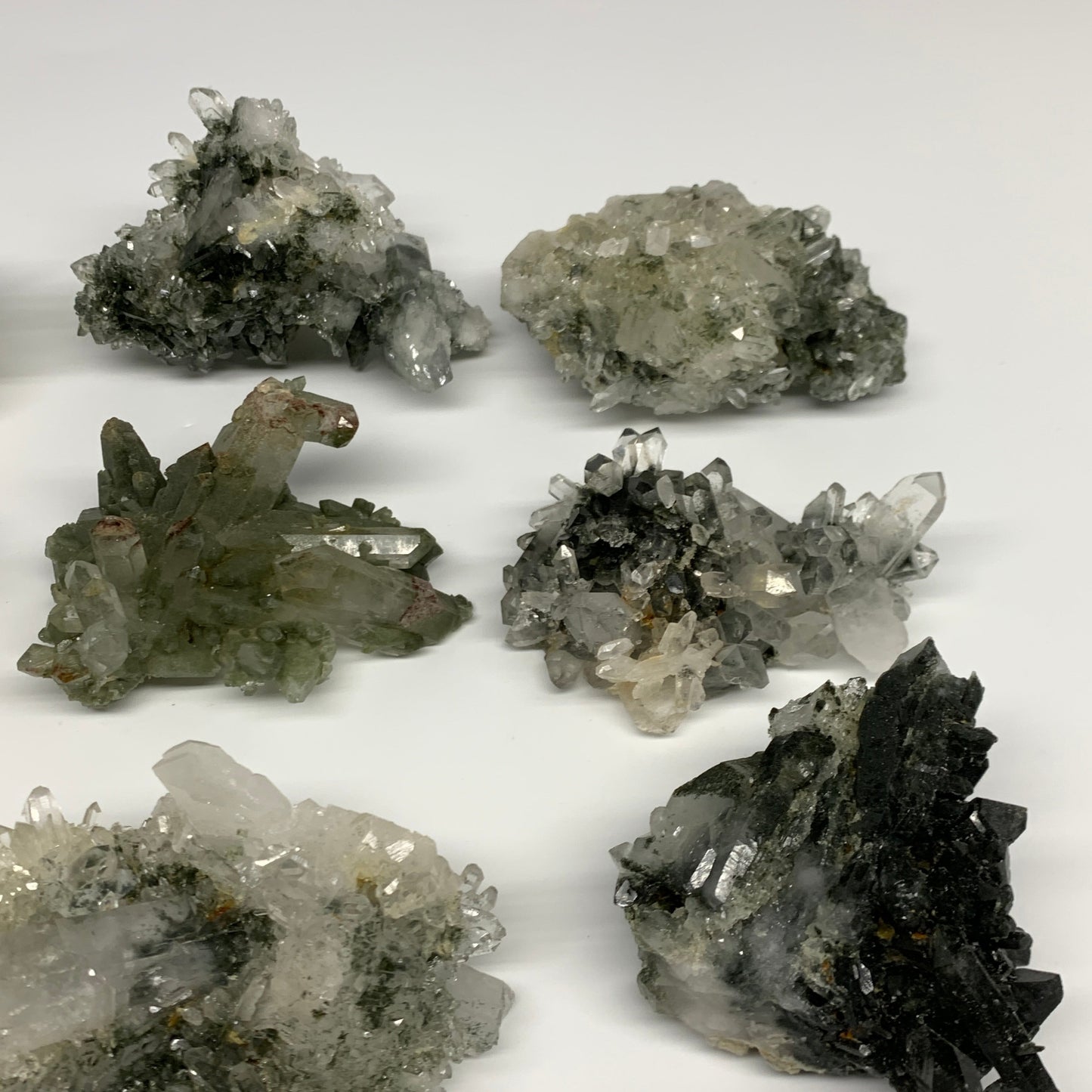 4 lbs, 2.9"-4.3", 11pcs, Chlorine Quartz Minerals Specimens @Pakistan, B27746