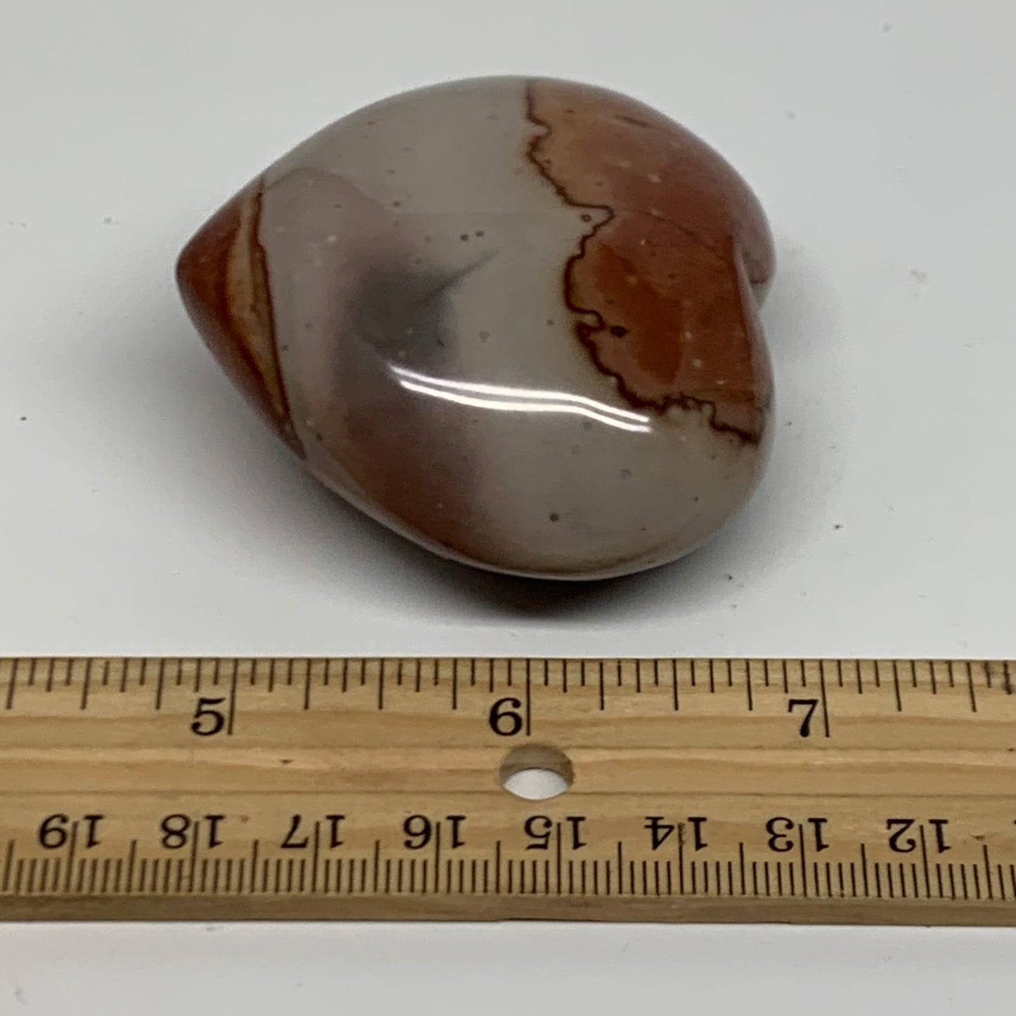 0.26 lbs, 2.2"x2.4"x1.1", Polychrome Jasper Heart Polished Crystal, B38046