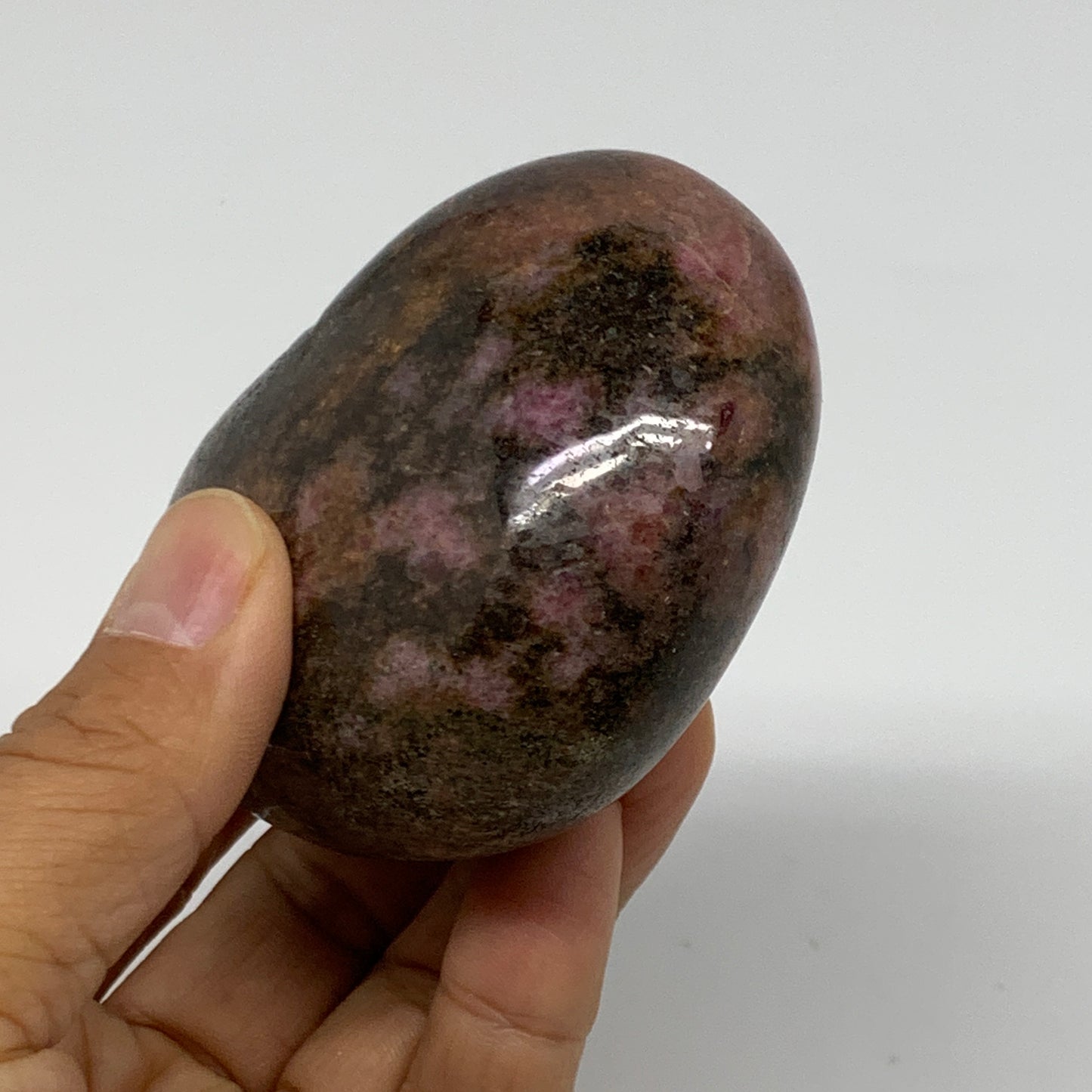 0.74 lbs, 2.4"x2.9"x1.5", Natural Rhodonite Heart Polished Crystal, B37207