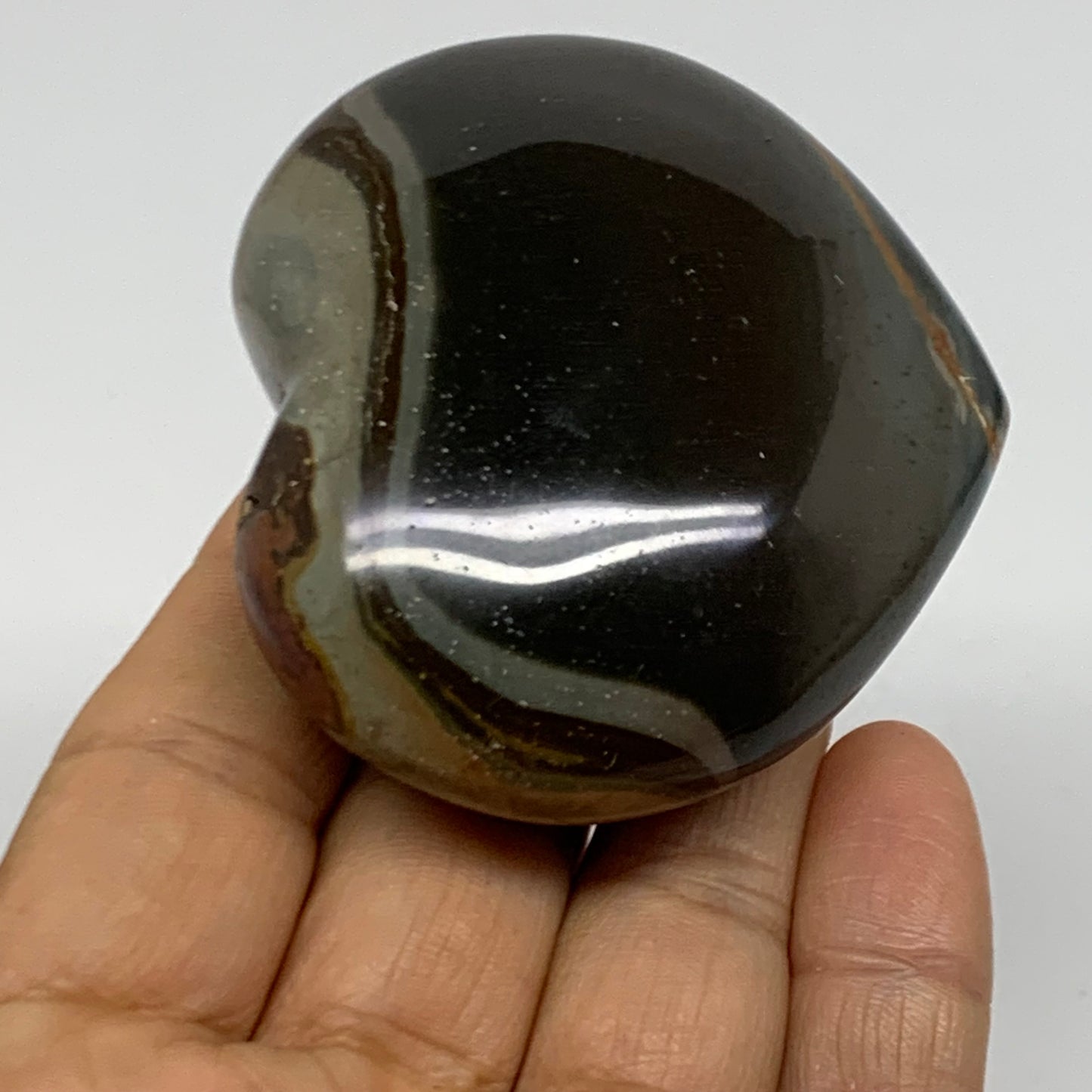 0.27 lbs, 2.2"x2.5"x1.1", Polychrome Jasper Heart Polished Crystal, B38047