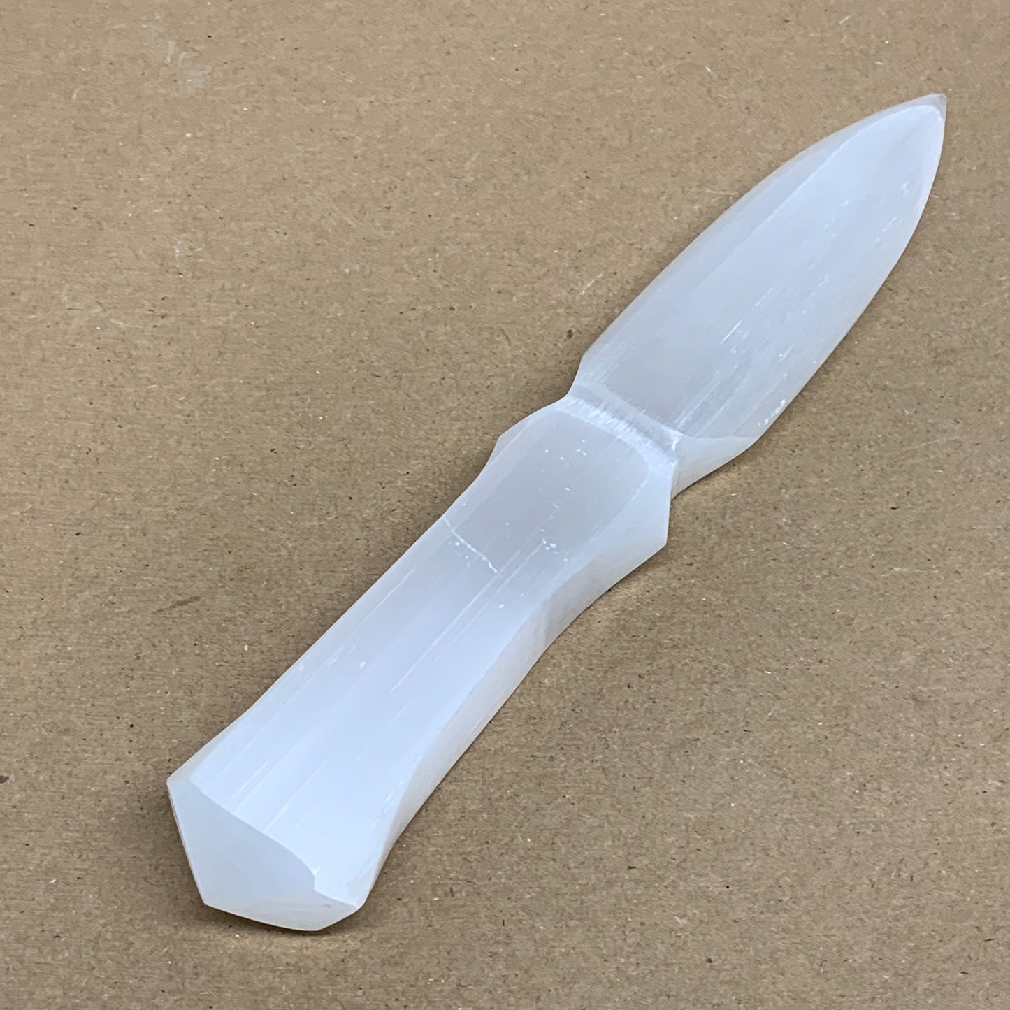 150g, 7.5"x1.2"x0.7", Natural Selenite Crystal Dagger (Satin Spar), B36328