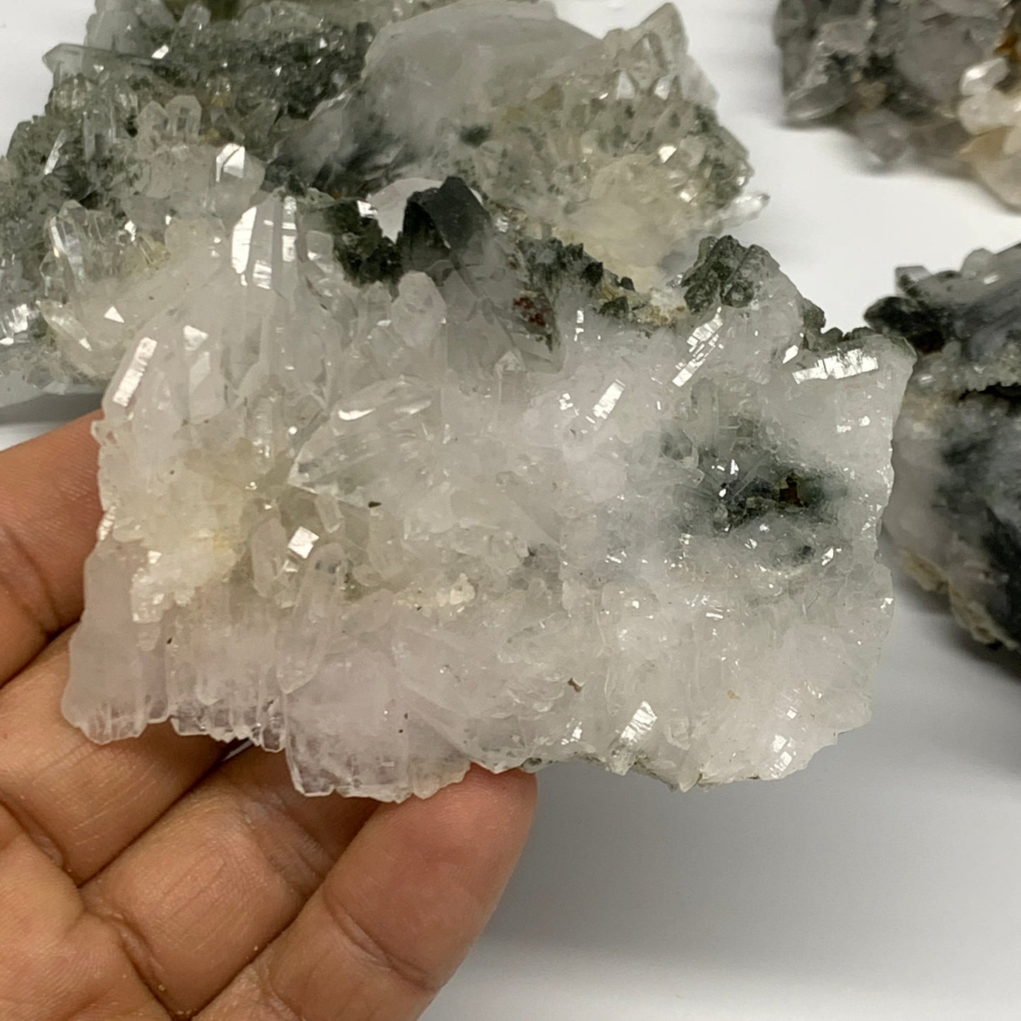 4 lbs, 2.9"-4.3", 11pcs, Chlorine Quartz Minerals Specimens @Pakistan, B27746