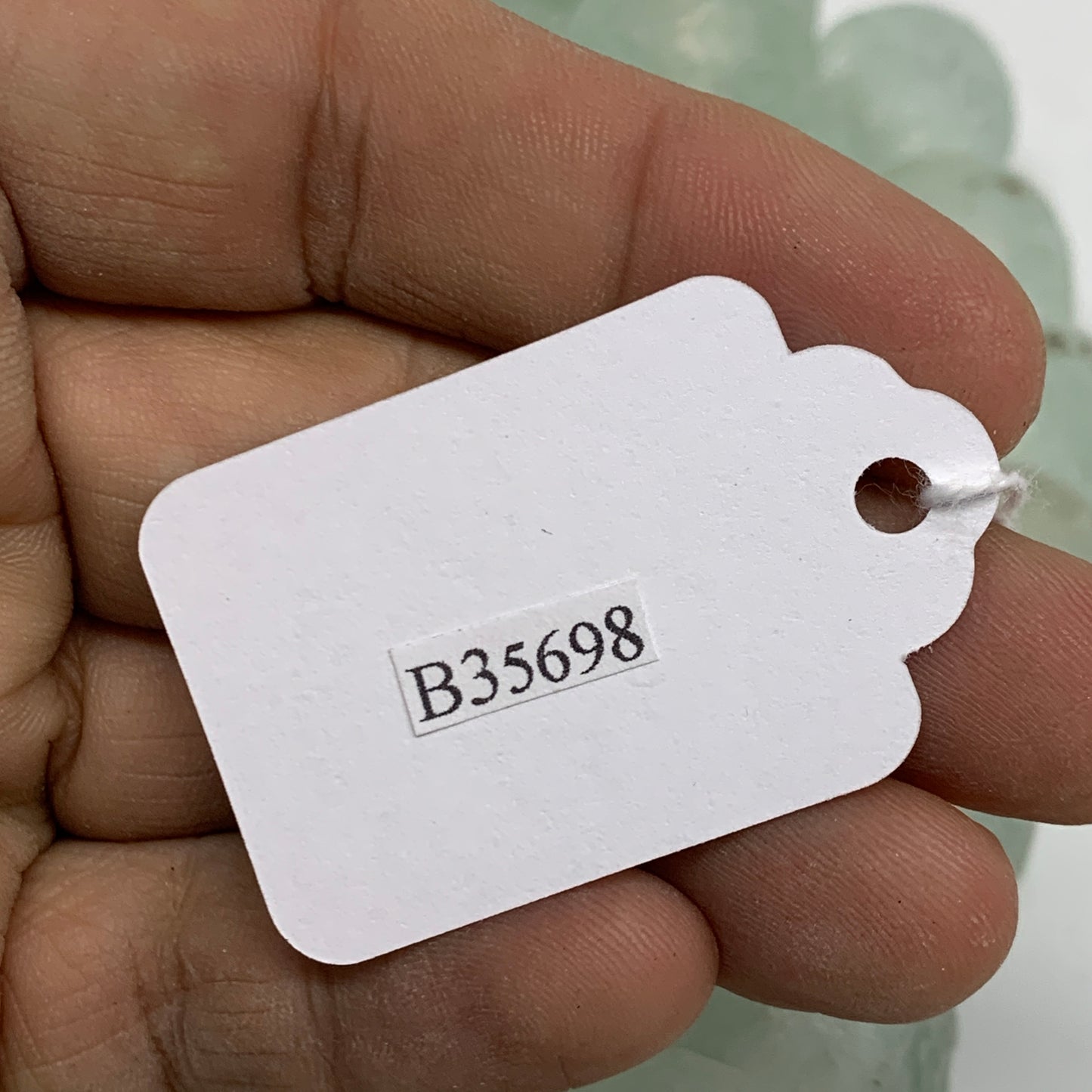 0.93 lbs, 16mm-22mm, 1 Strand, 31 beads, Green/Blue Sea Glass Beads, B35698