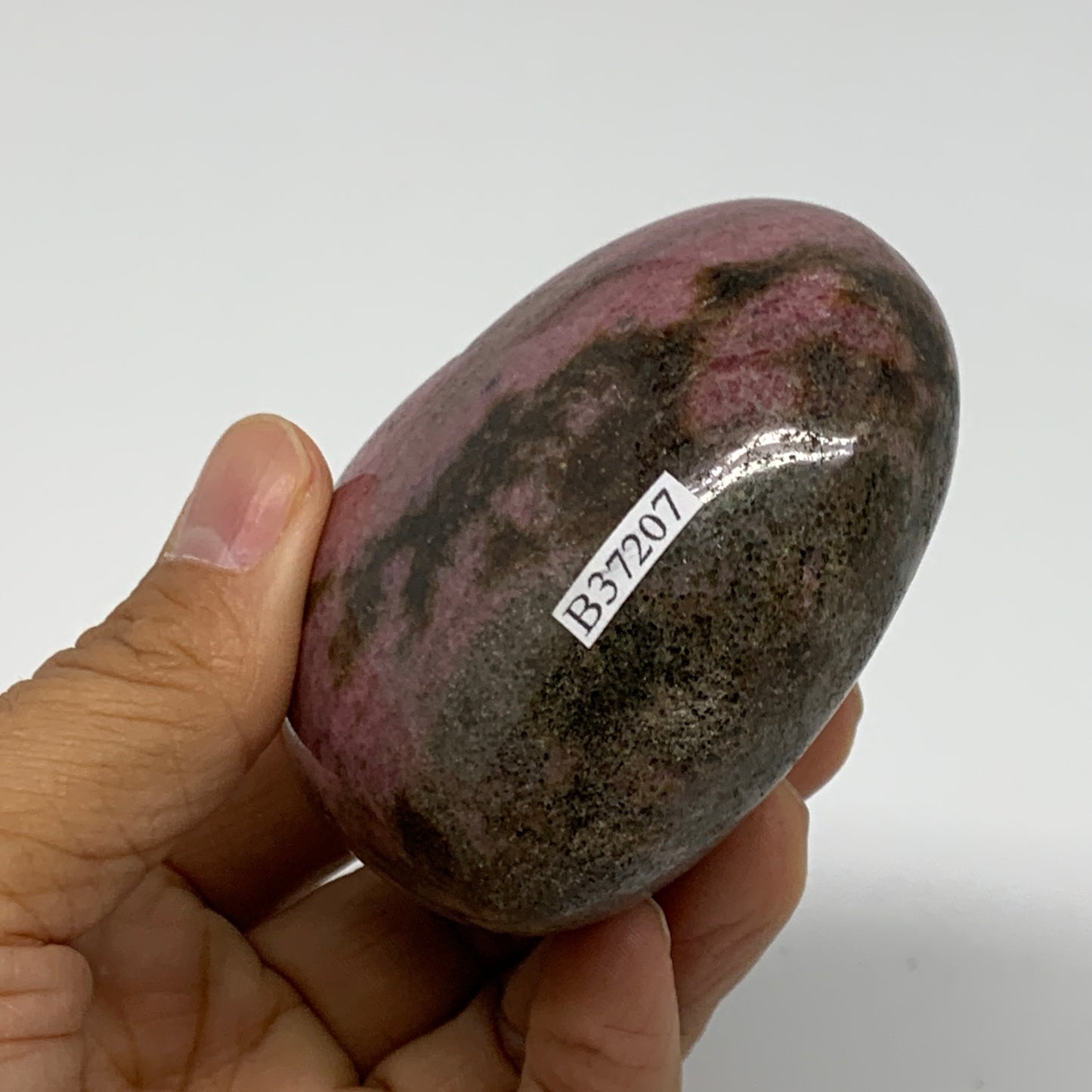 0.74 lbs, 2.4"x2.9"x1.5", Natural Rhodonite Heart Polished Crystal, B37207