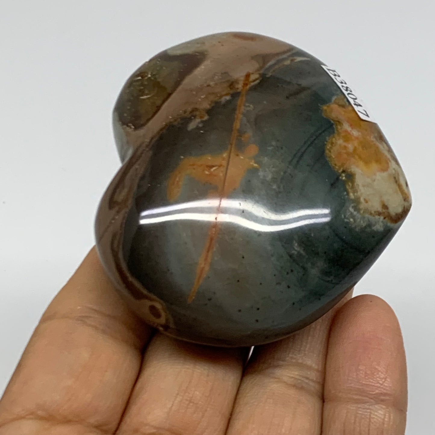 0.27 lbs, 2.2"x2.5"x1.1", Polychrome Jasper Heart Polished Crystal, B38047