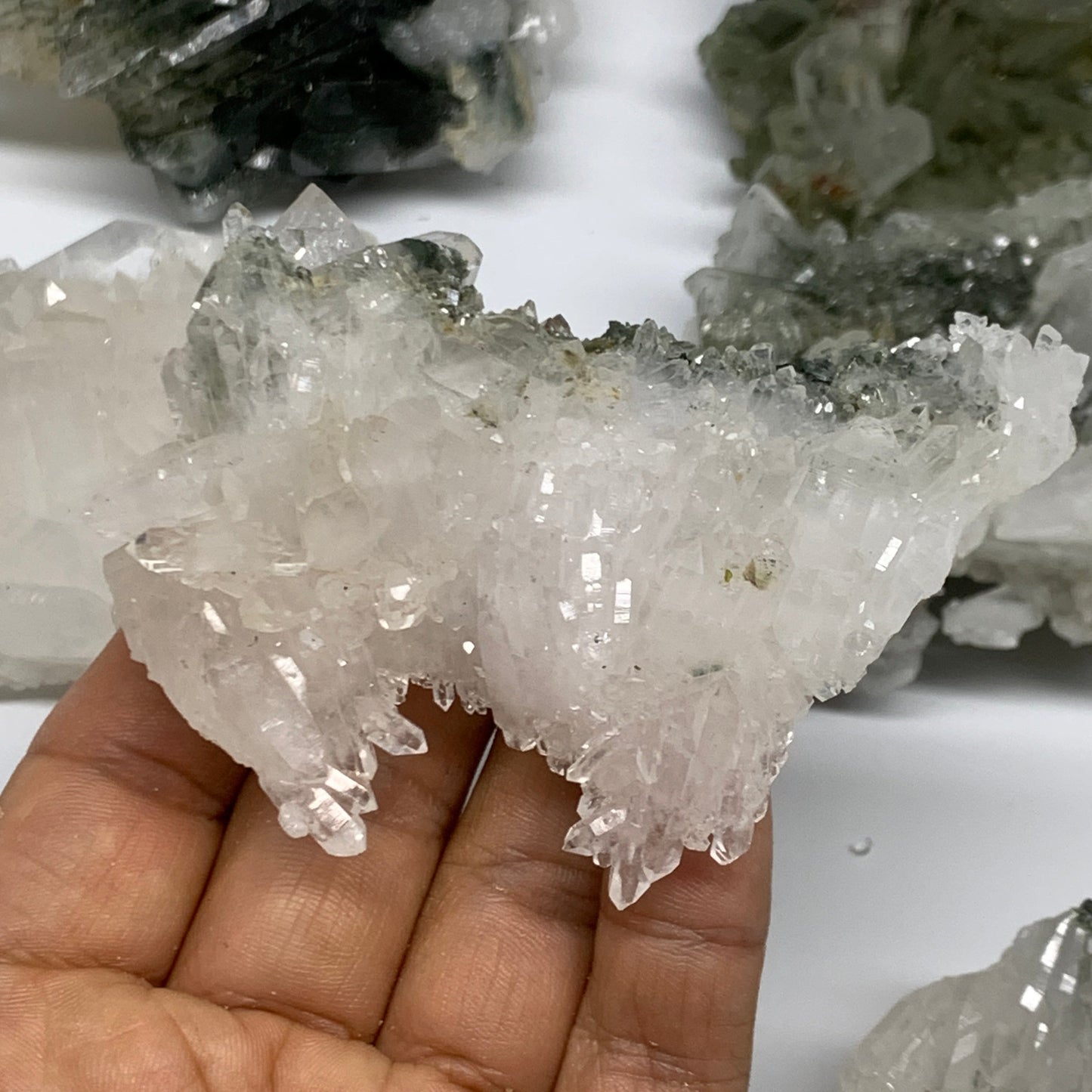 4 lbs, 2.9"-4.3", 11pcs, Chlorine Quartz Minerals Specimens @Pakistan, B27746