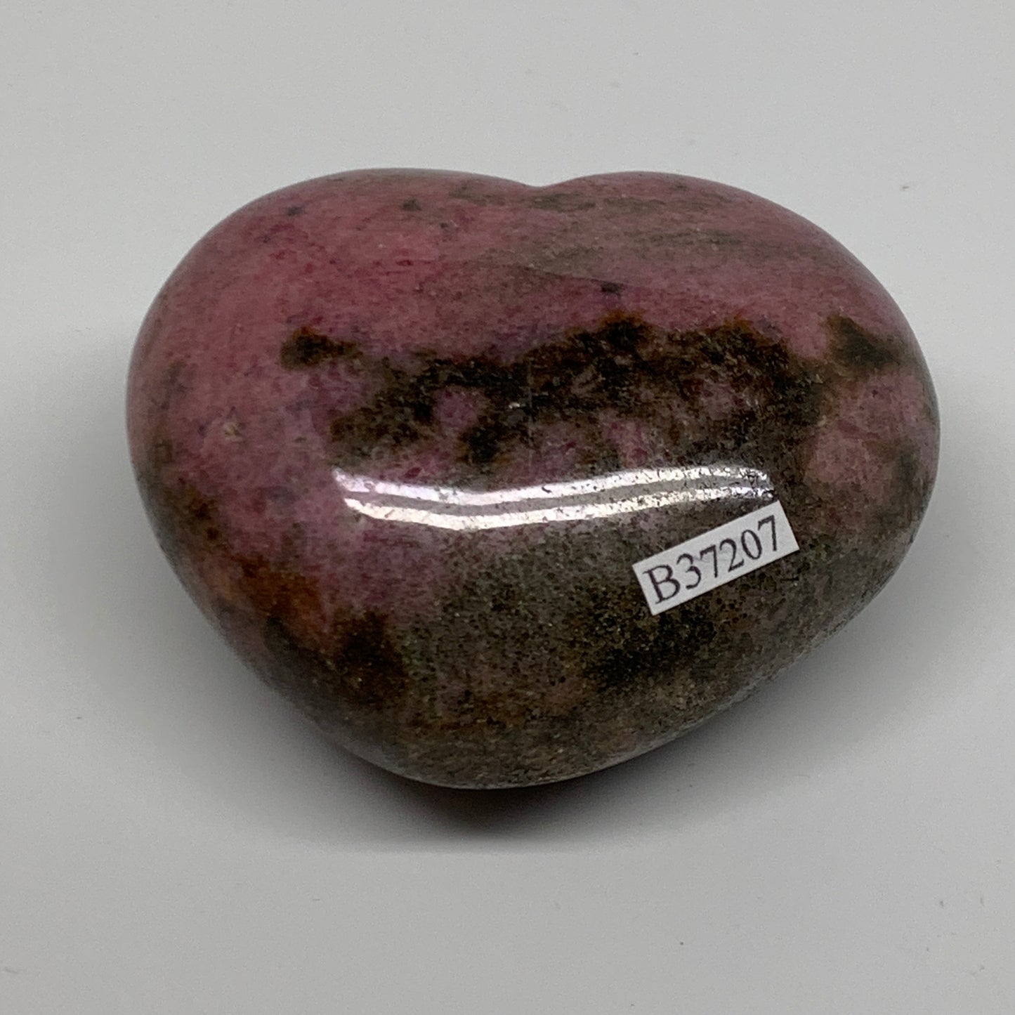 0.74 lbs, 2.4"x2.9"x1.5", Natural Rhodonite Heart Polished Crystal, B37207