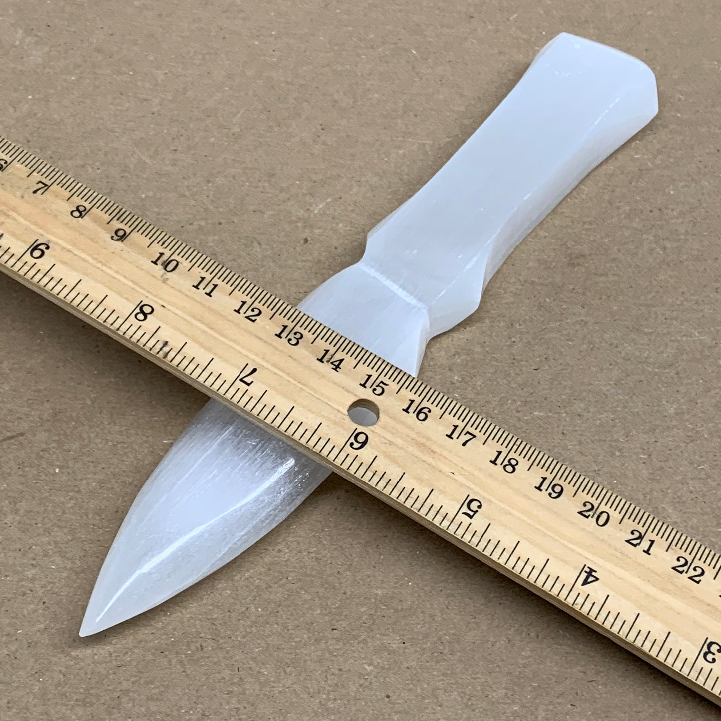 150g, 7.5"x1.2"x0.7", Natural Selenite Crystal Dagger (Satin Spar), B36328