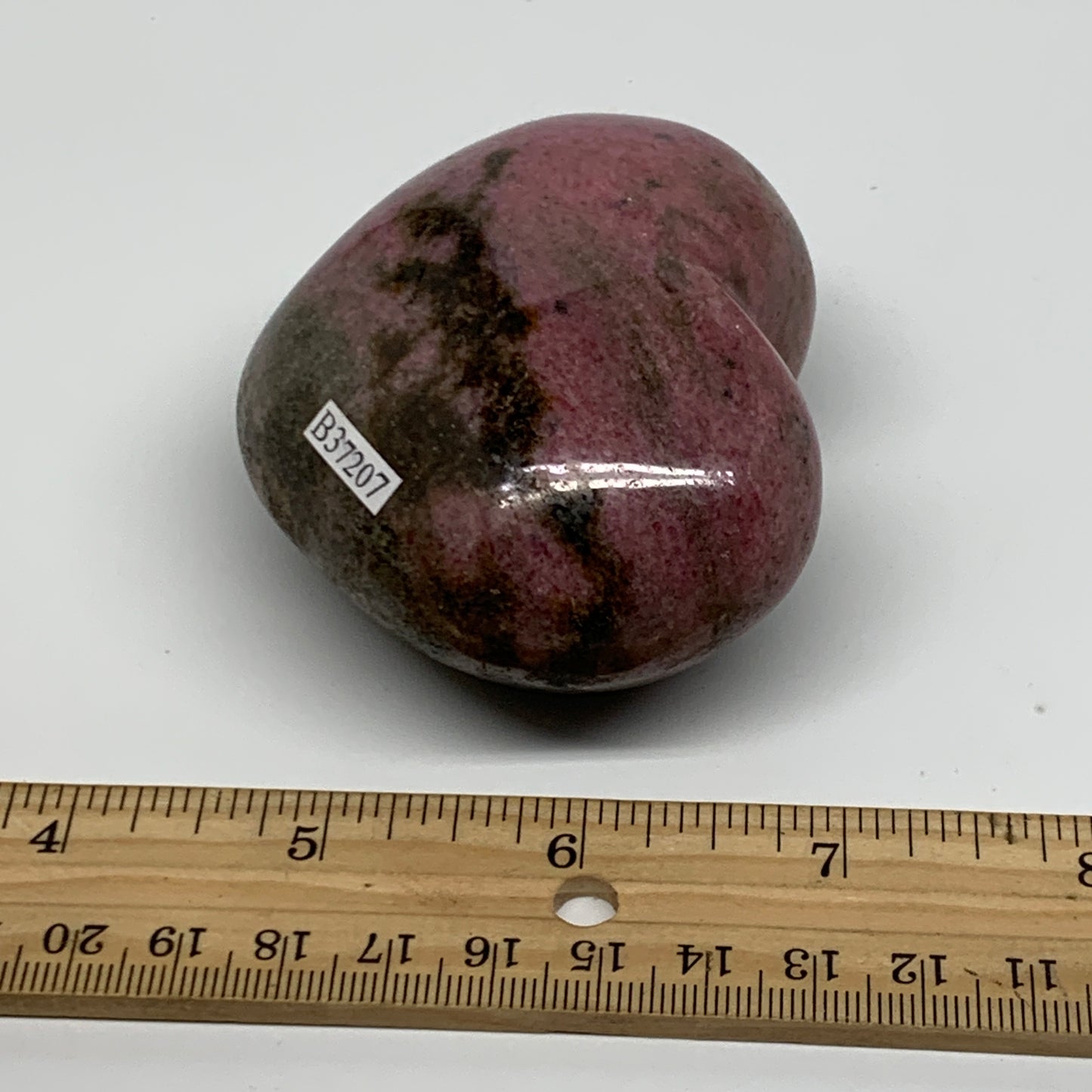 0.74 lbs, 2.4"x2.9"x1.5", Natural Rhodonite Heart Polished Crystal, B37207
