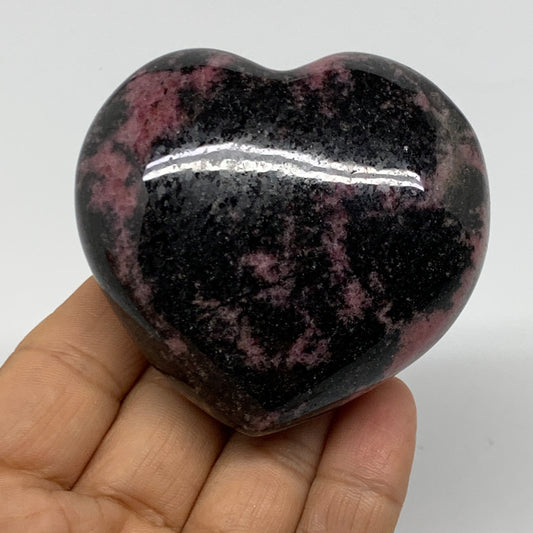 0.54 lbs, 2.5"x2.6"x1.3", Natural Rhodonite Heart Polished Crystal, B37208