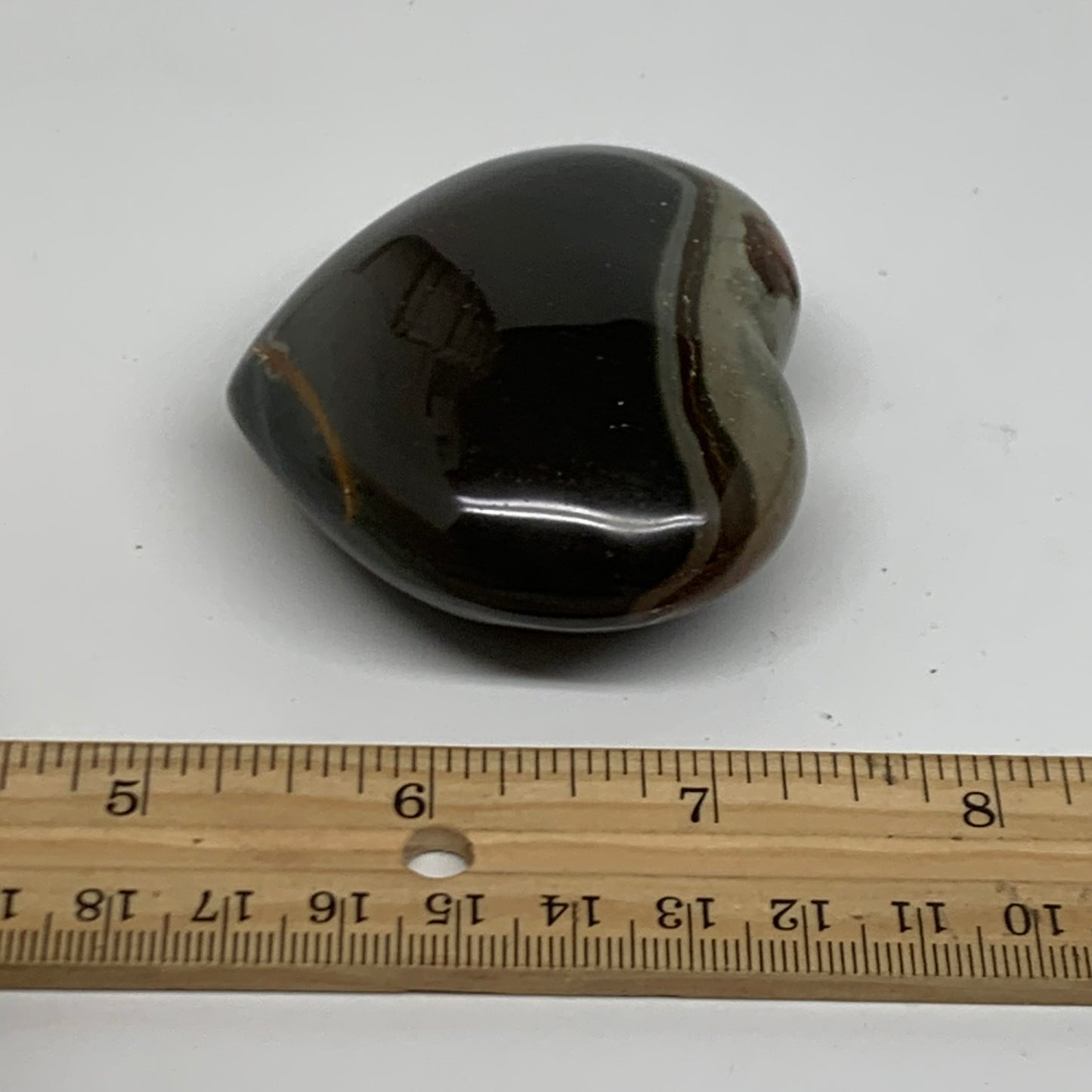 0.27 lbs, 2.2"x2.5"x1.1", Polychrome Jasper Heart Polished Crystal, B38047