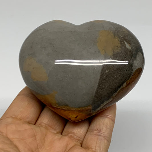 0.66 lbs, 2.8"x3.3"x1.6", Polychrome Jasper Heart Polished Crystal, B38048