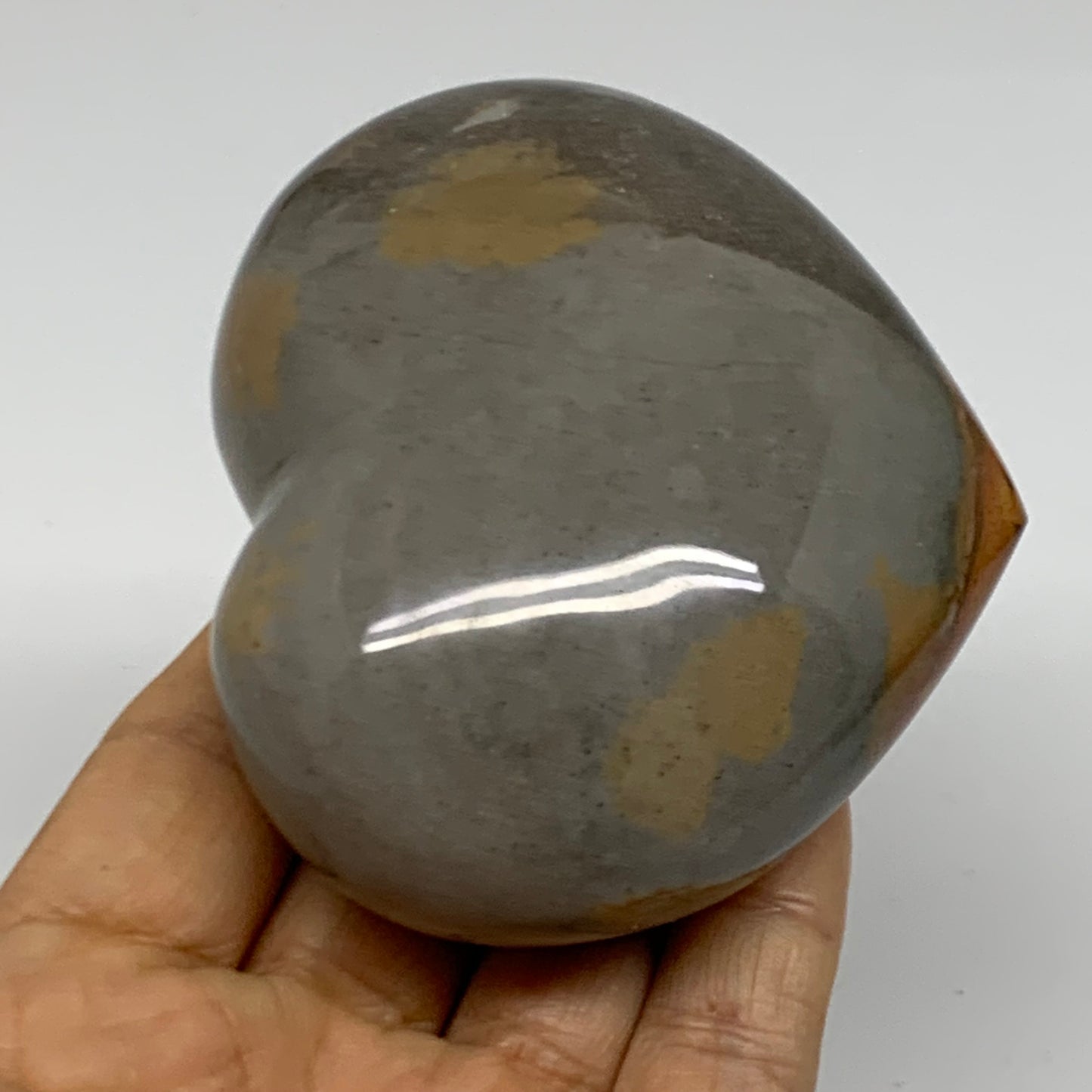 0.66 lbs, 2.8"x3.3"x1.6", Polychrome Jasper Heart Polished Crystal, B38048