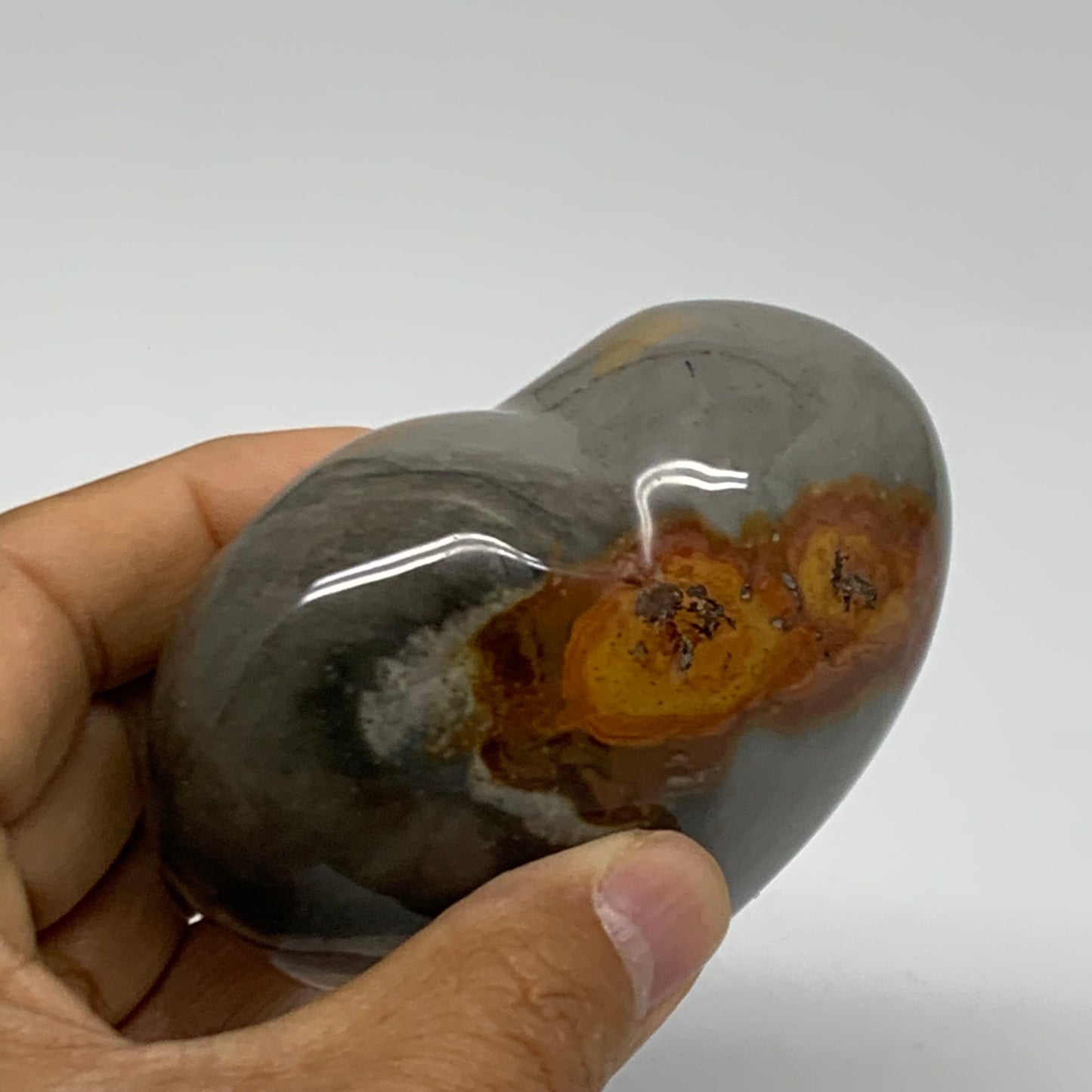 0.66 lbs, 2.8"x3.3"x1.6", Polychrome Jasper Heart Polished Crystal, B38048