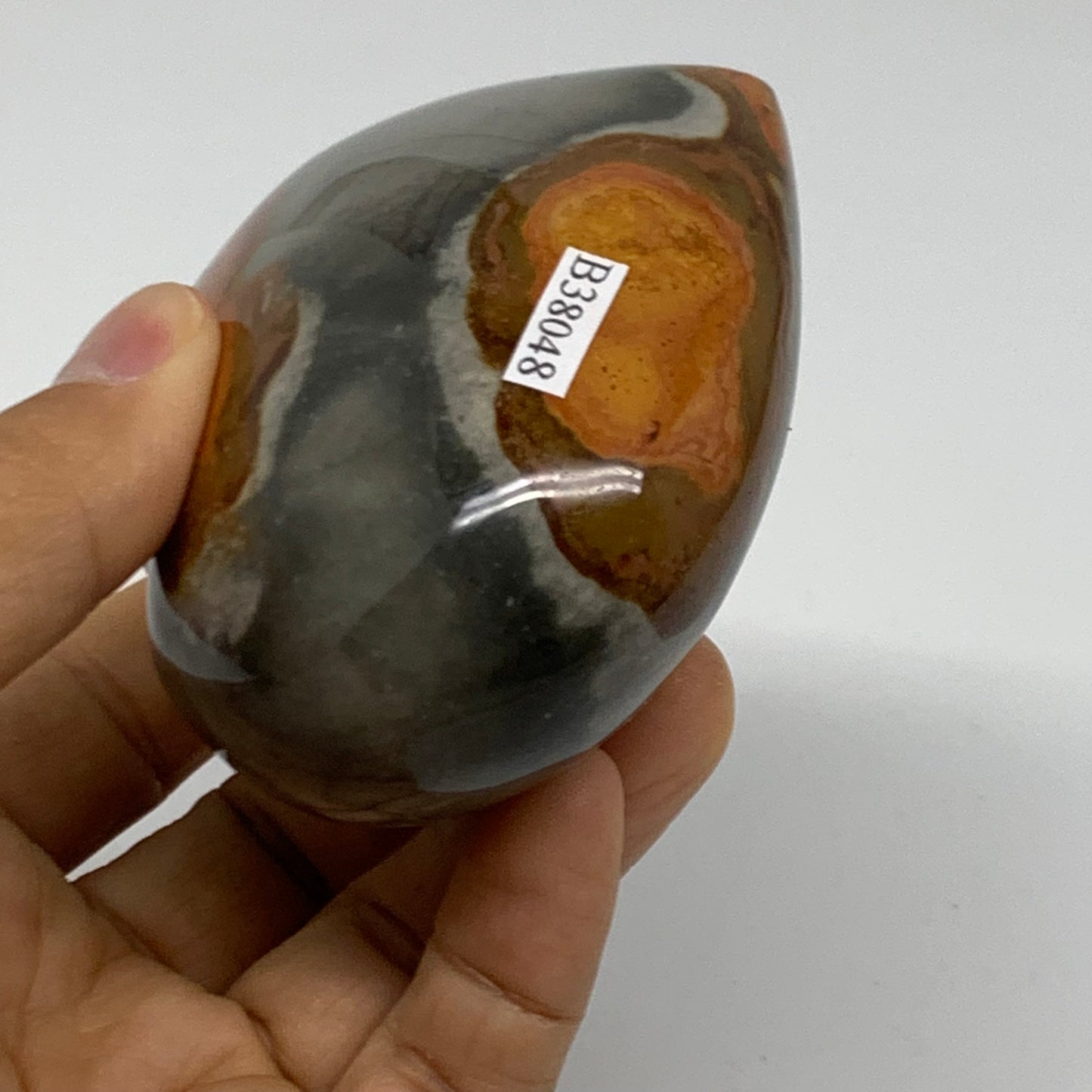 0.66 lbs, 2.8"x3.3"x1.6", Polychrome Jasper Heart Polished Crystal, B38048