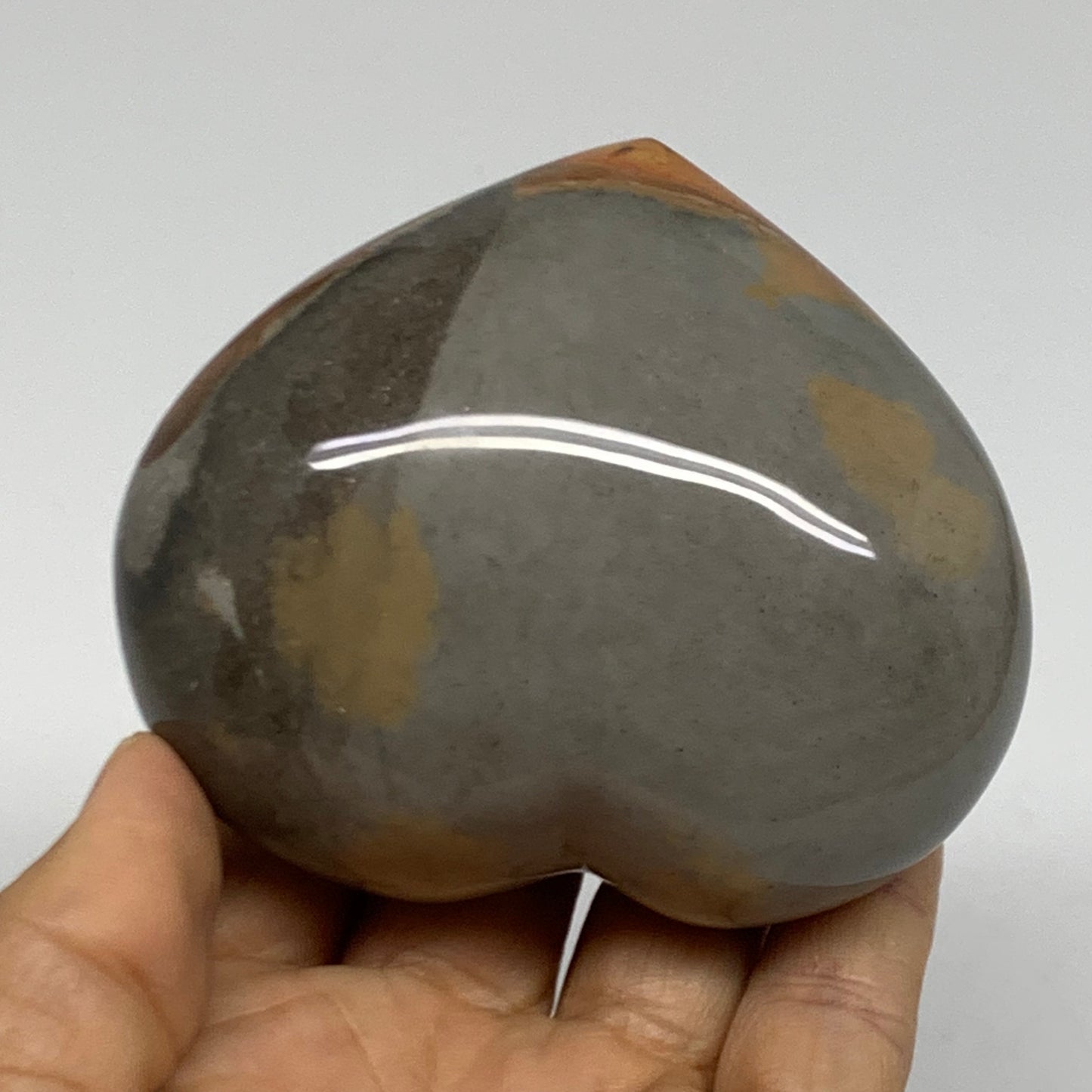 0.66 lbs, 2.8"x3.3"x1.6", Polychrome Jasper Heart Polished Crystal, B38048