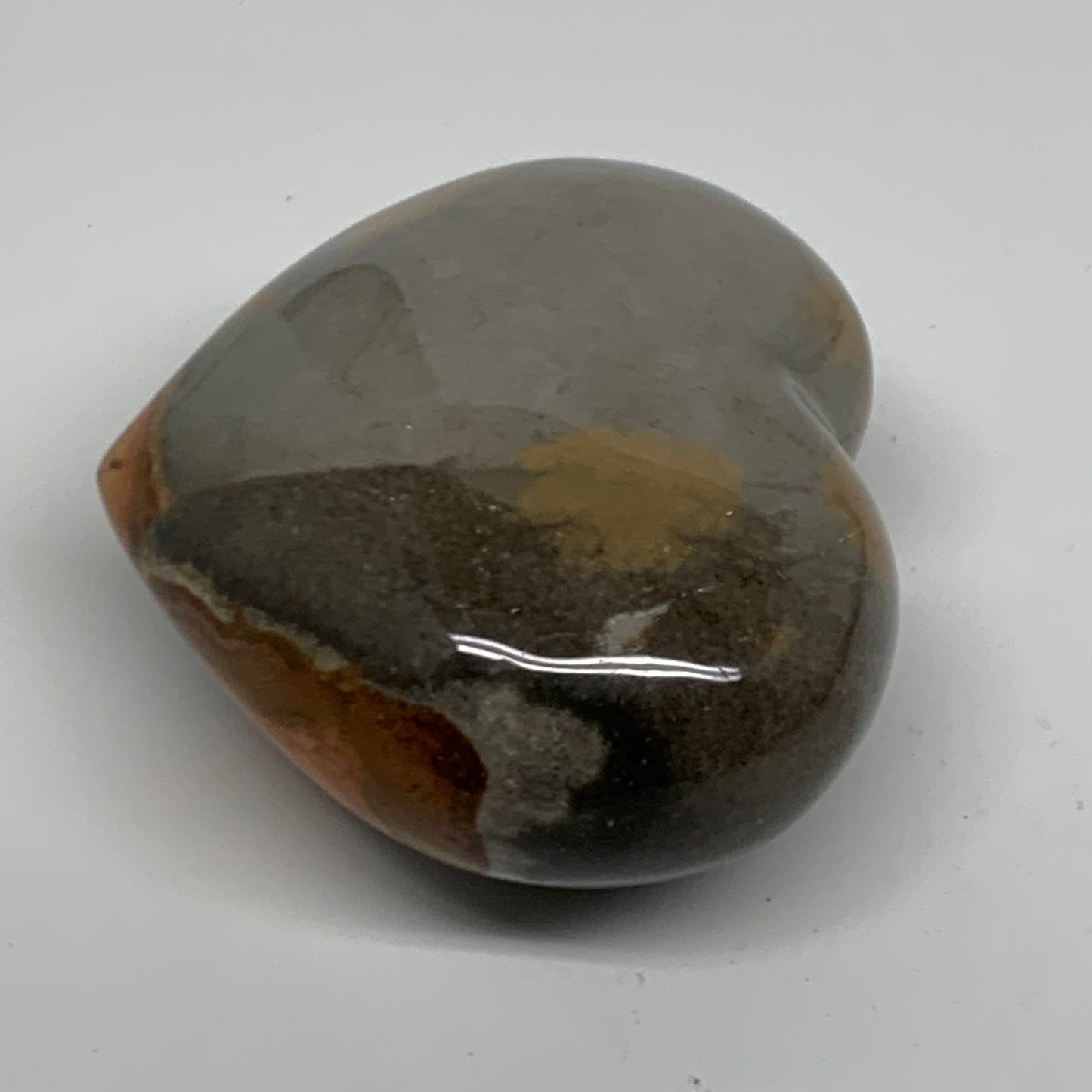 0.66 lbs, 2.8"x3.3"x1.6", Polychrome Jasper Heart Polished Crystal, B38048